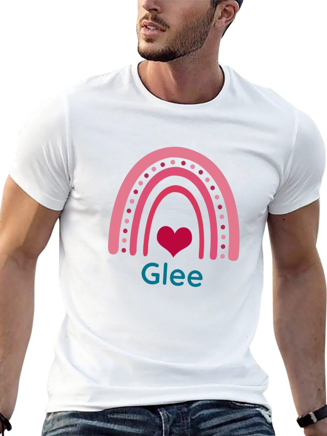 Glee Rainbow Heart T-Shirt - Black