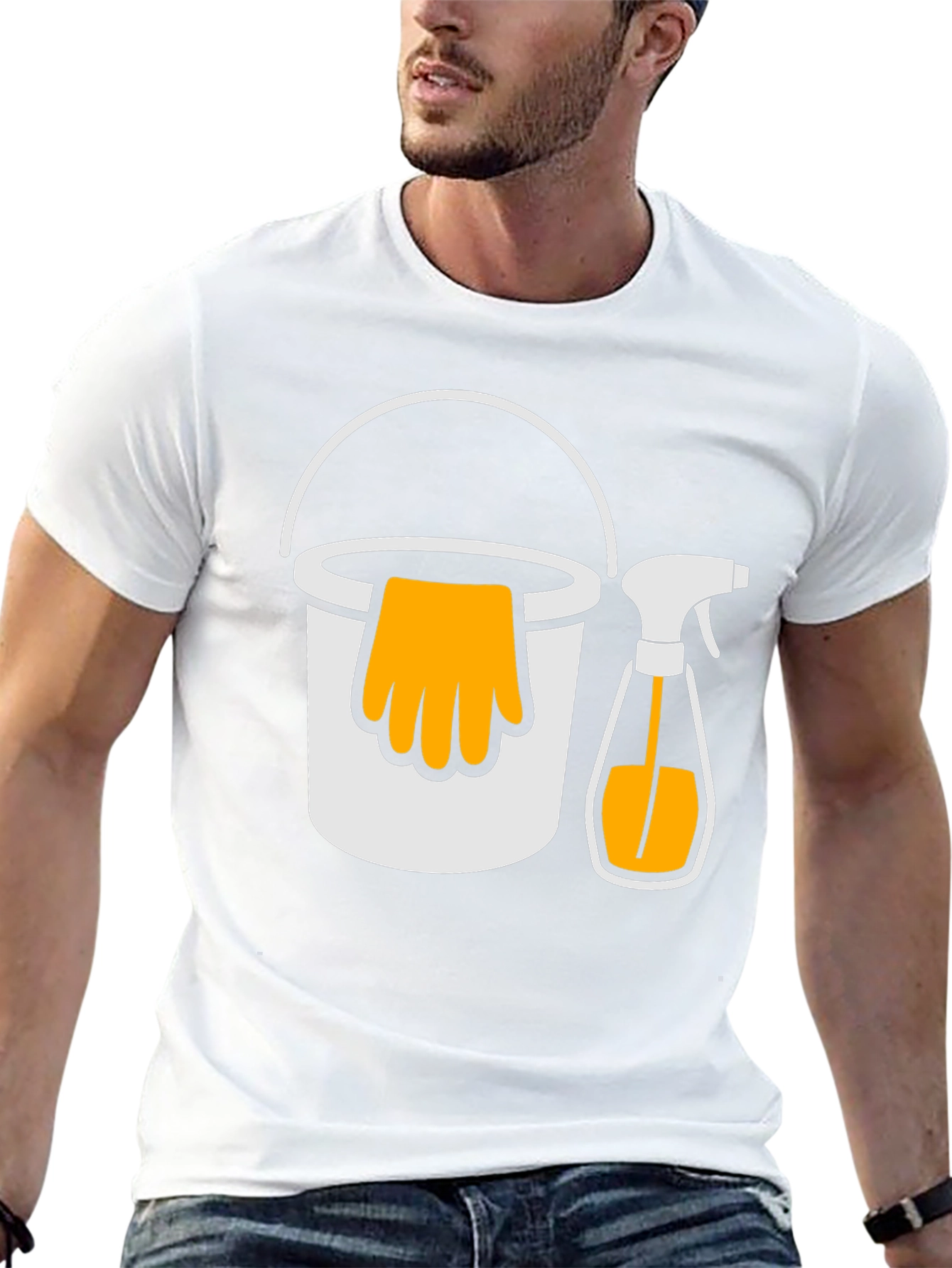 Cleaning Crew T-Shirt - Bucket and Spray Design