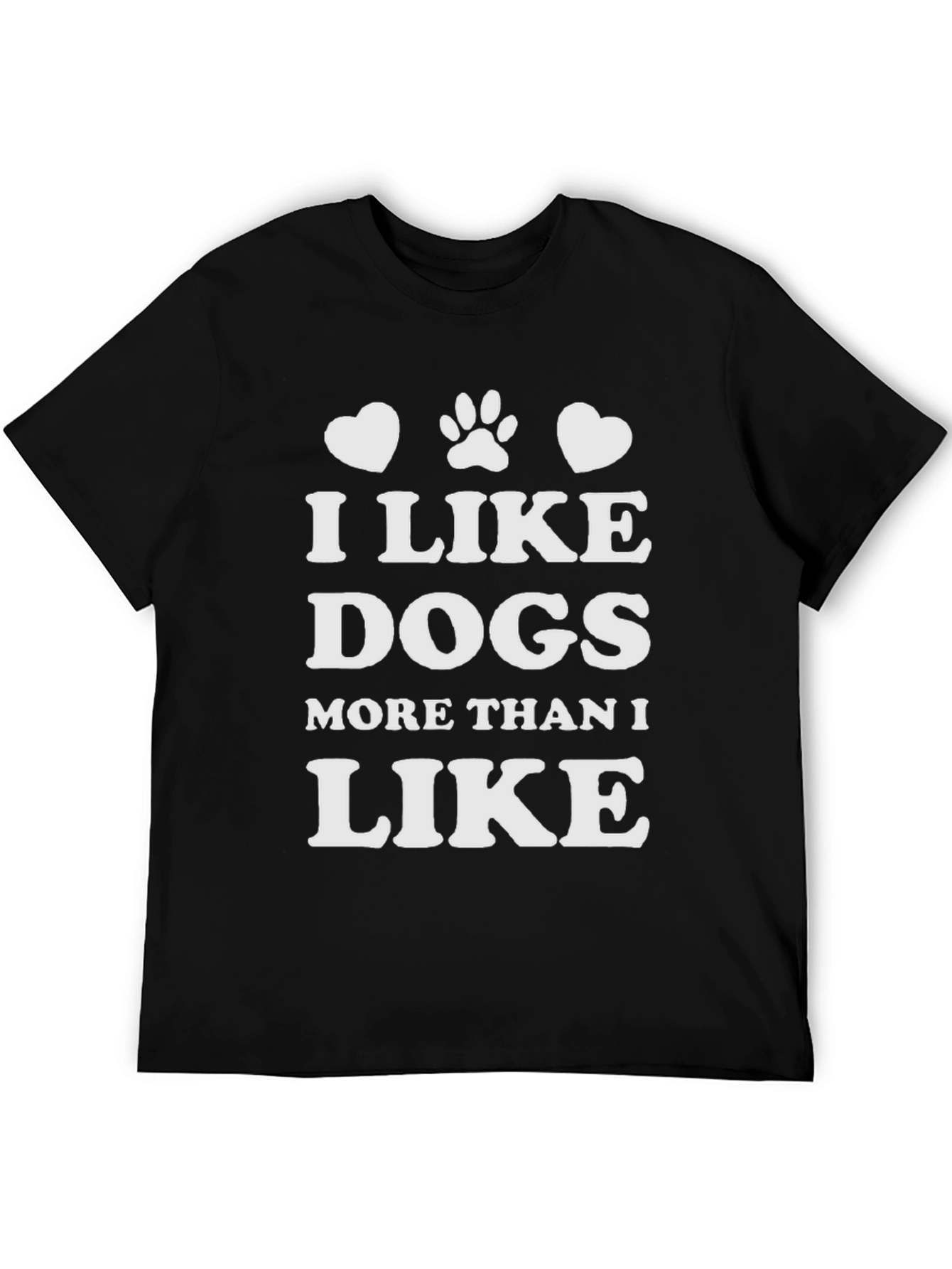 I Like Dogs T-Shirt - Black Cotton Blend