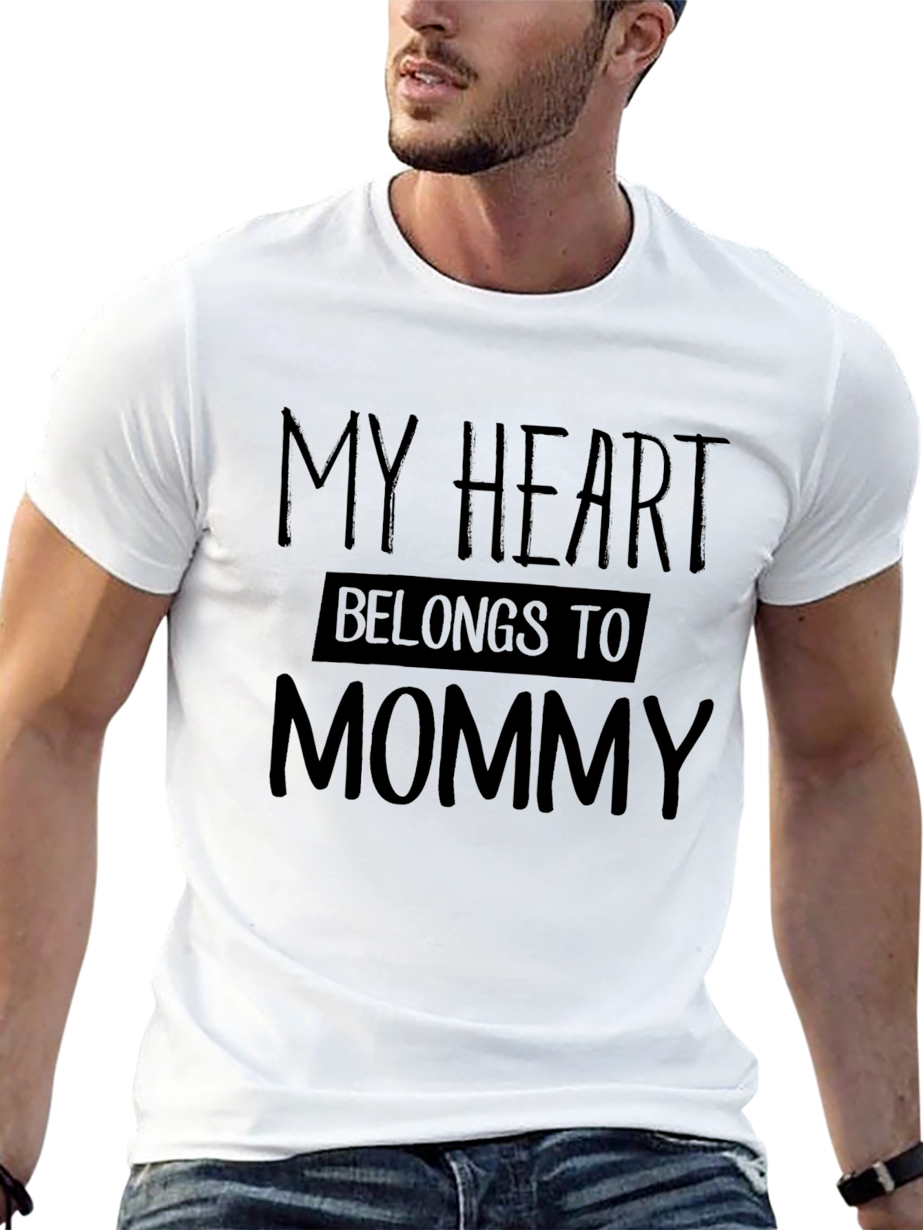 My Heart Belongs to Mommy Black Tee