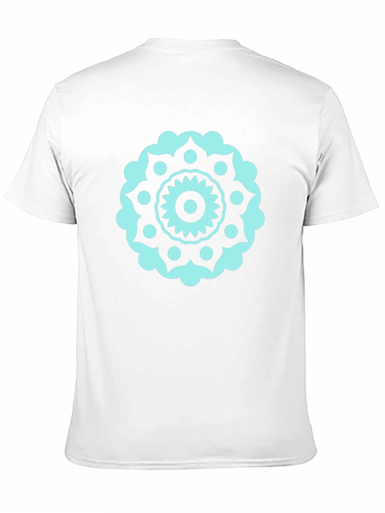Black Tee with Teal Mandala Design