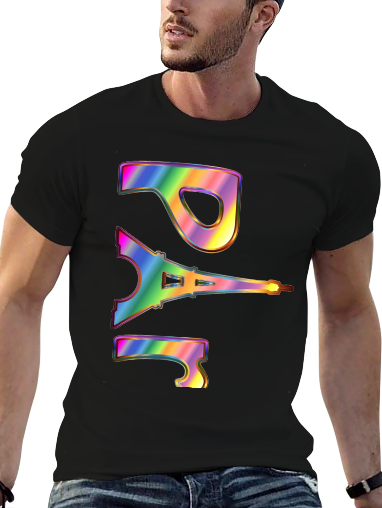 Paris Eiffel Tower Rainbow Graphic T-Shirt