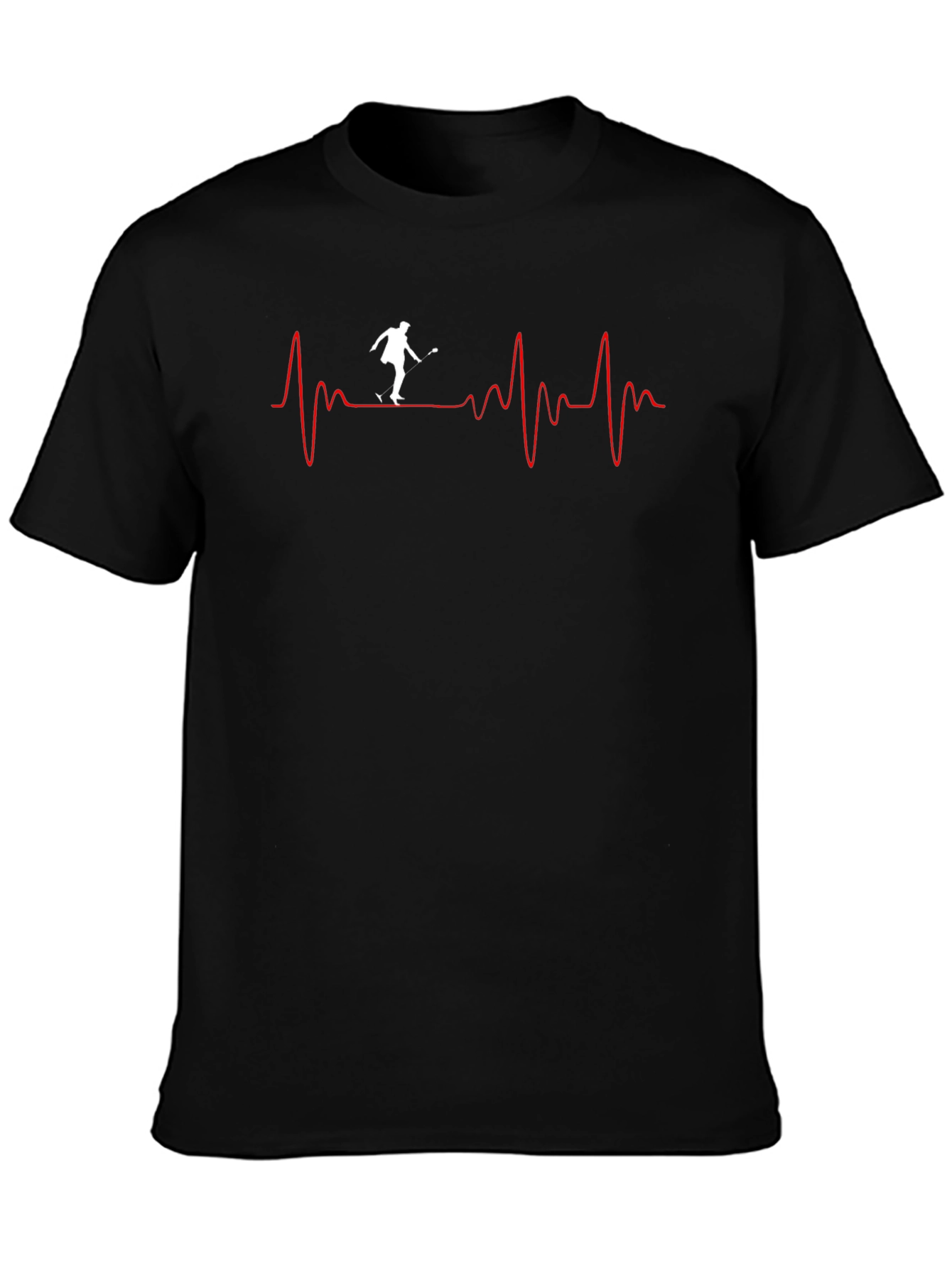 Heartbeat Figure Skating Black T-Shirt