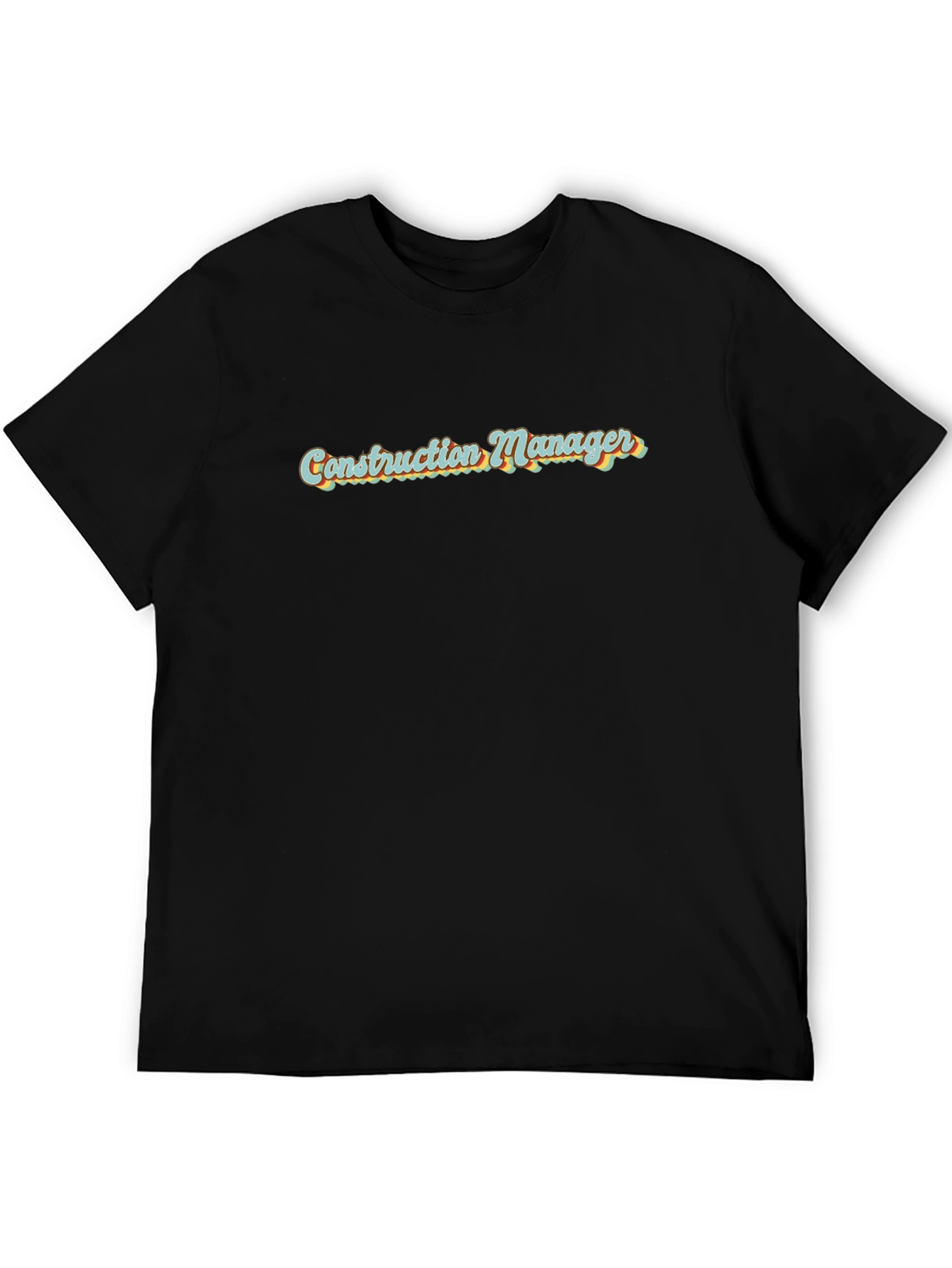 Construction Manager Retro Style Black T-Shirt