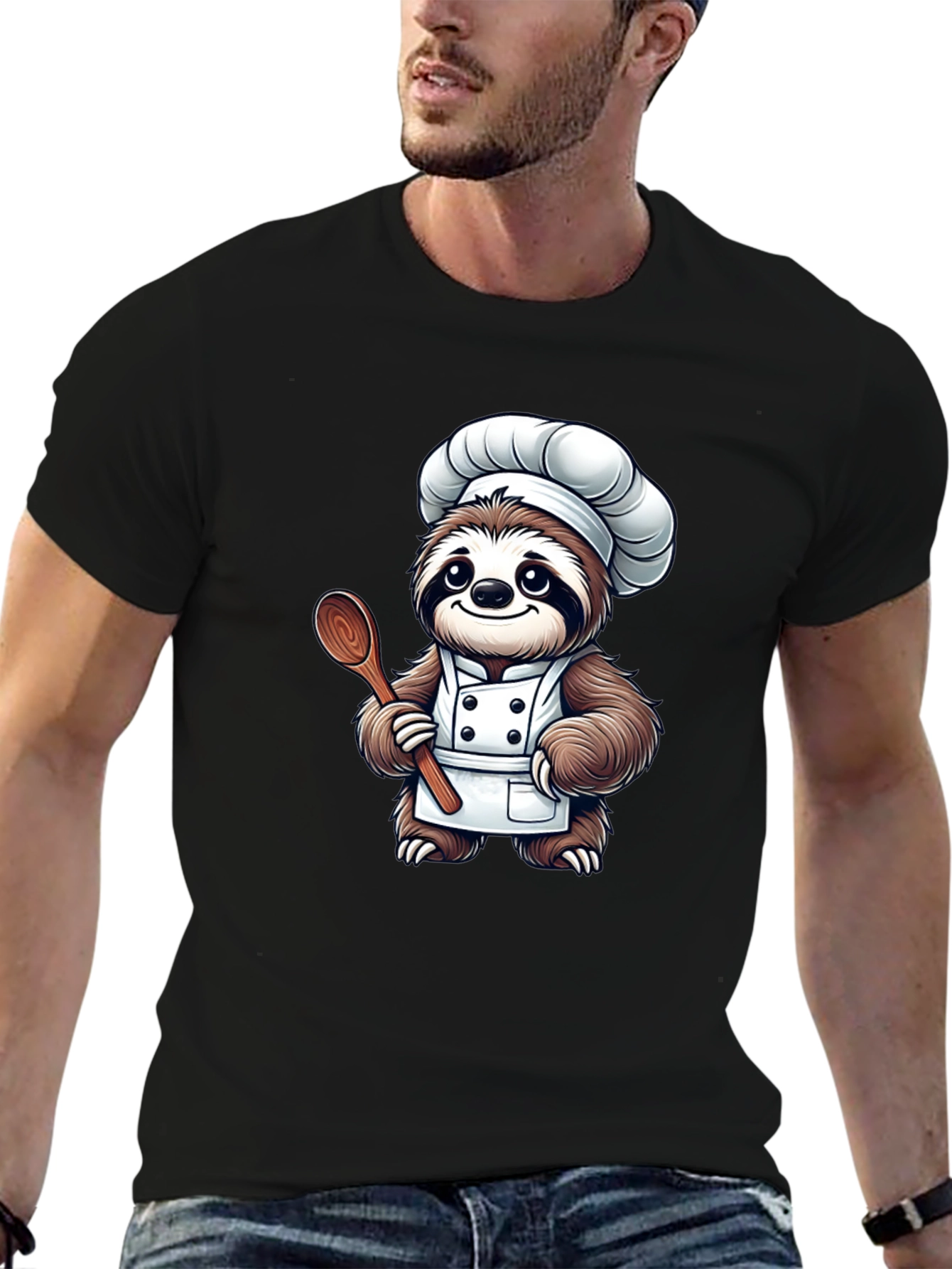 Chef Sloth T-Shirt - Cartoon Foodie Tee