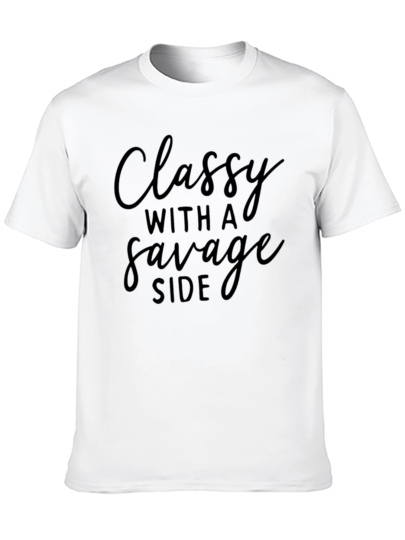 Classy With a Savage Side Black Graphic T-Shirt