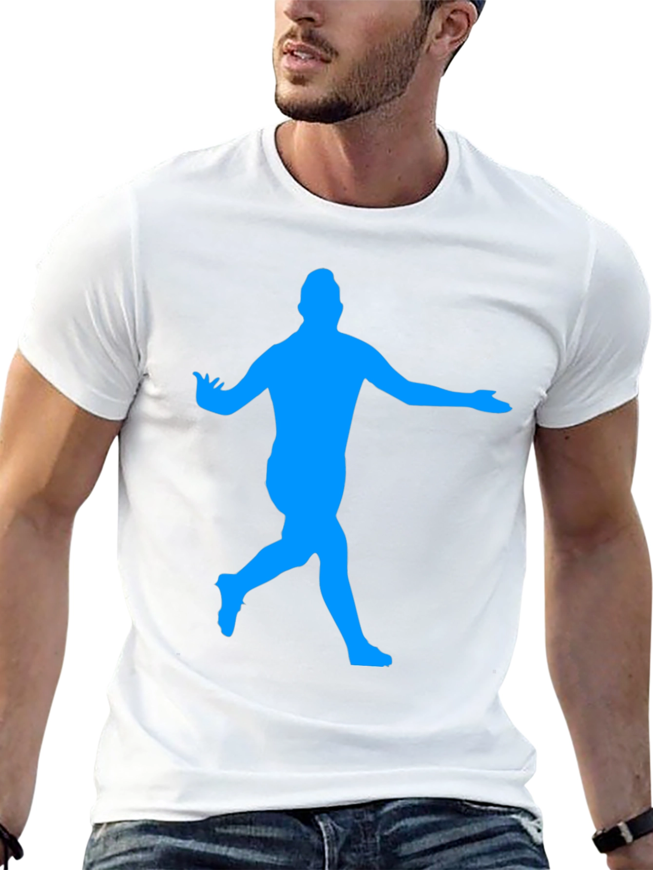 Soccer Star Silhouette Black T-Shirt
