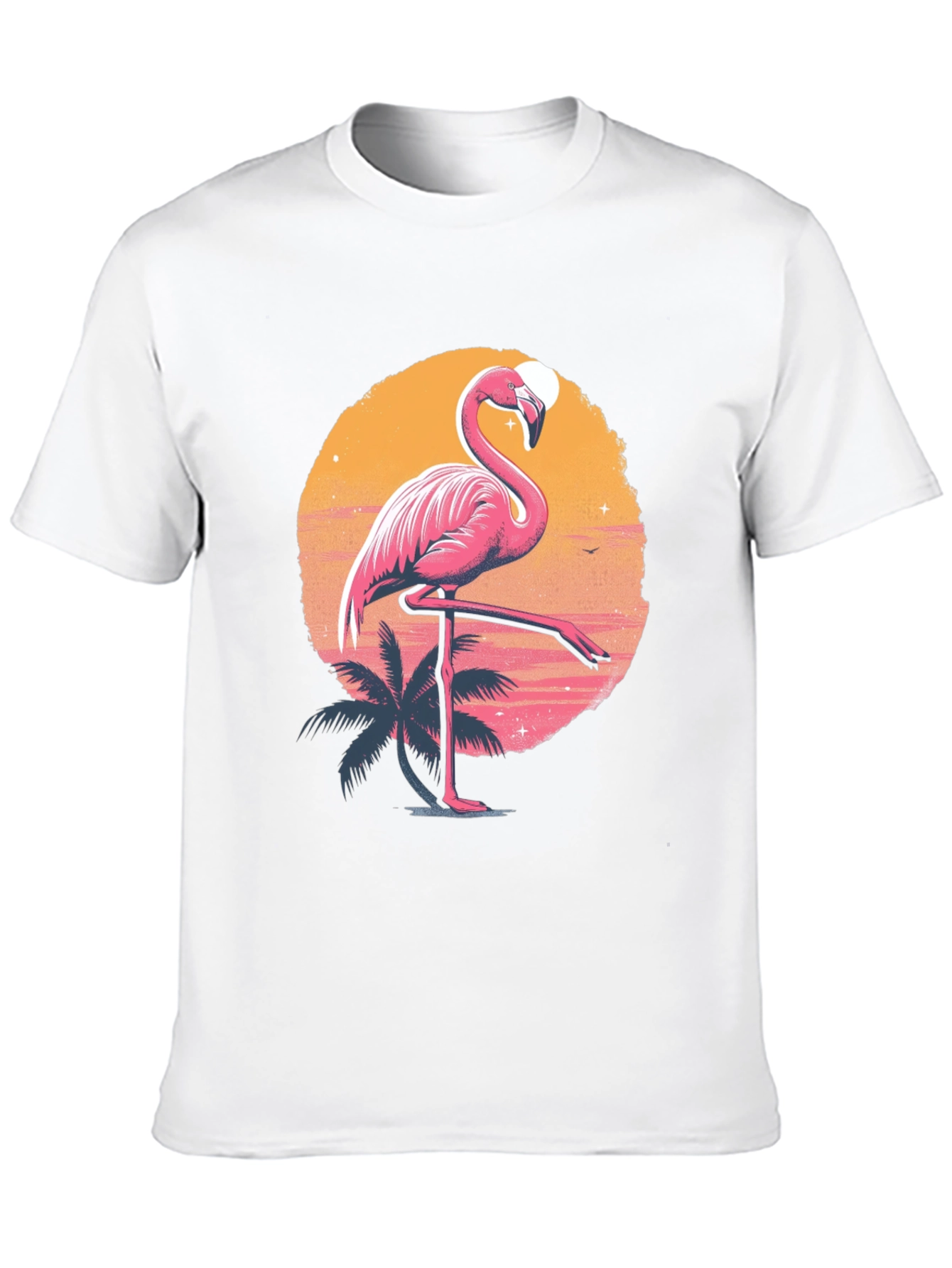 Flamingo Sunset Graphic Tee - Tropical Summer Vibes