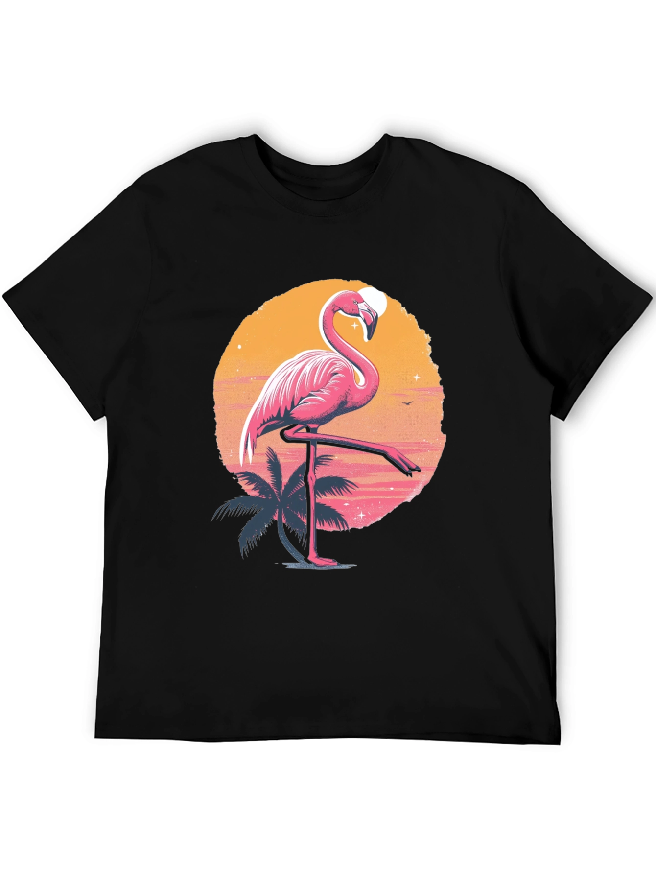 Flamingo Sunset Graphic Tee - Tropical Summer Vibes