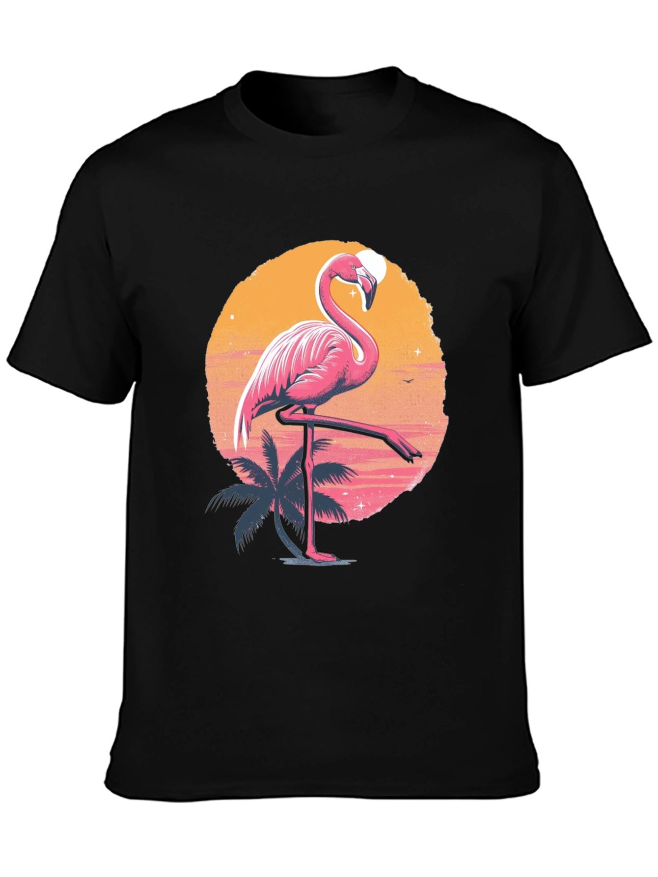 Flamingo Sunset Graphic Tee - Tropical Summer Vibes
