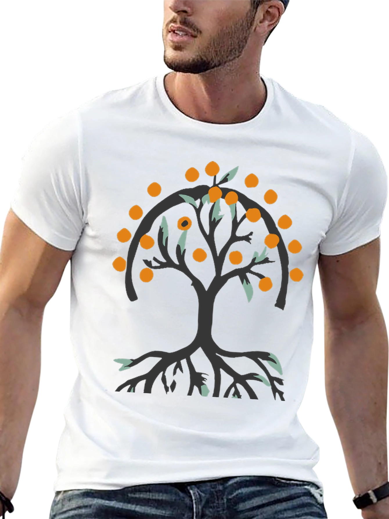 Orange Tree Graphic Tee - Black