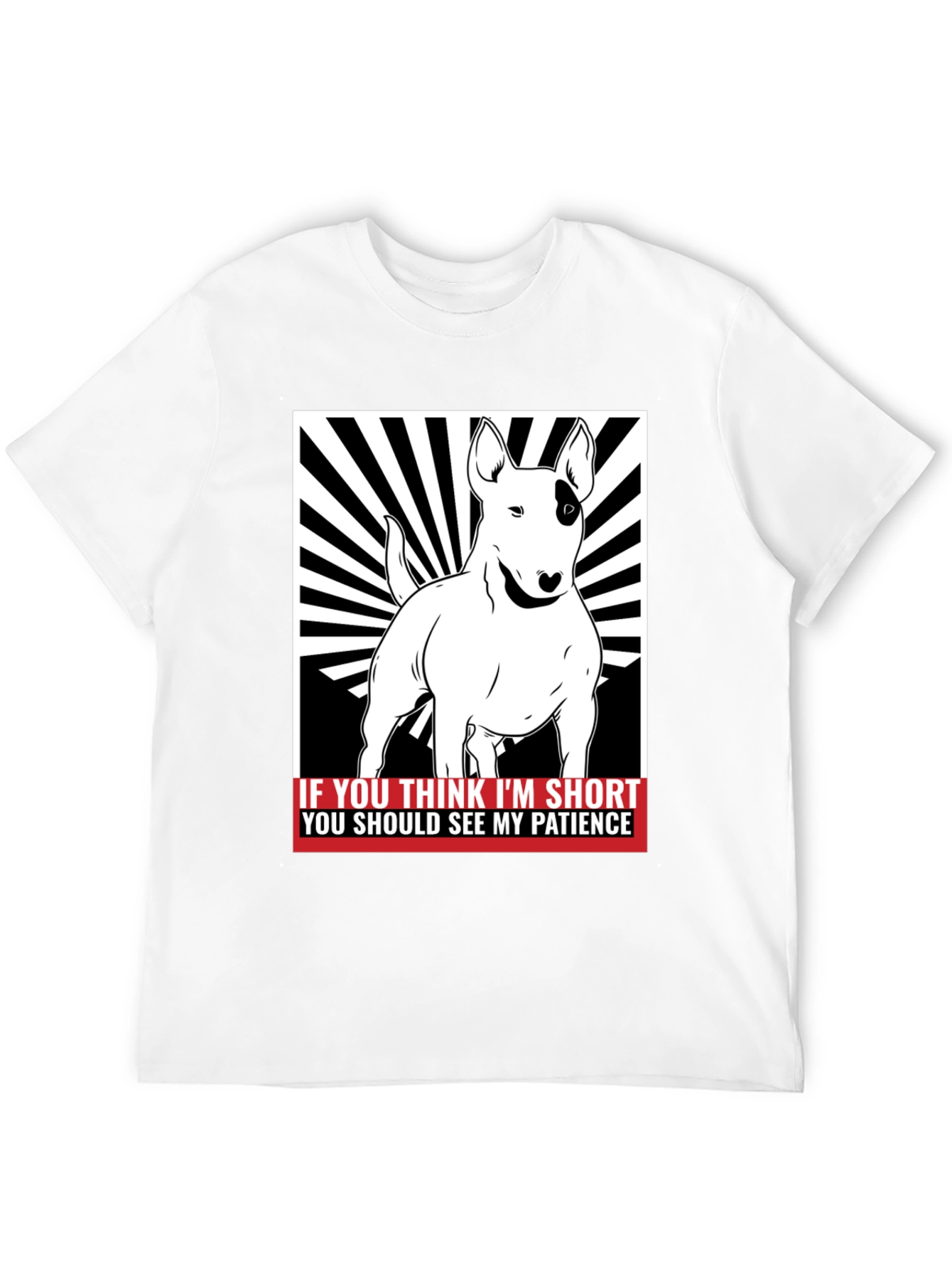 Funny Bull Terrier Short Patience Mens T-Shirt