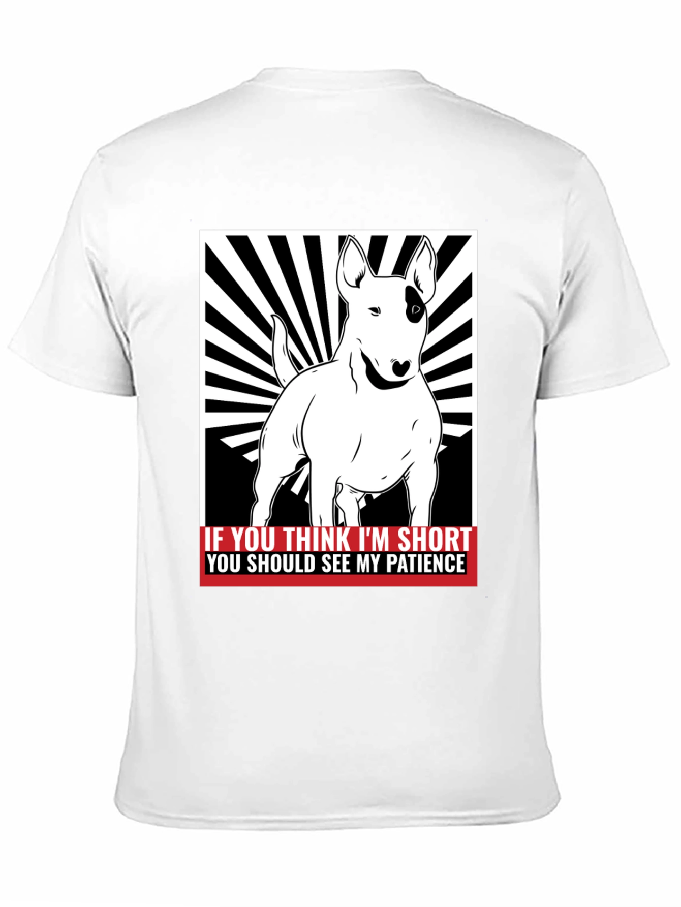 Funny Bull Terrier Short Patience Mens T-Shirt
