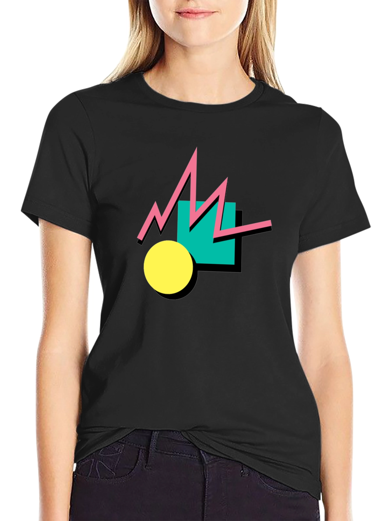 Retro Geometric T-Shirt - 80s Style Graphic Tee