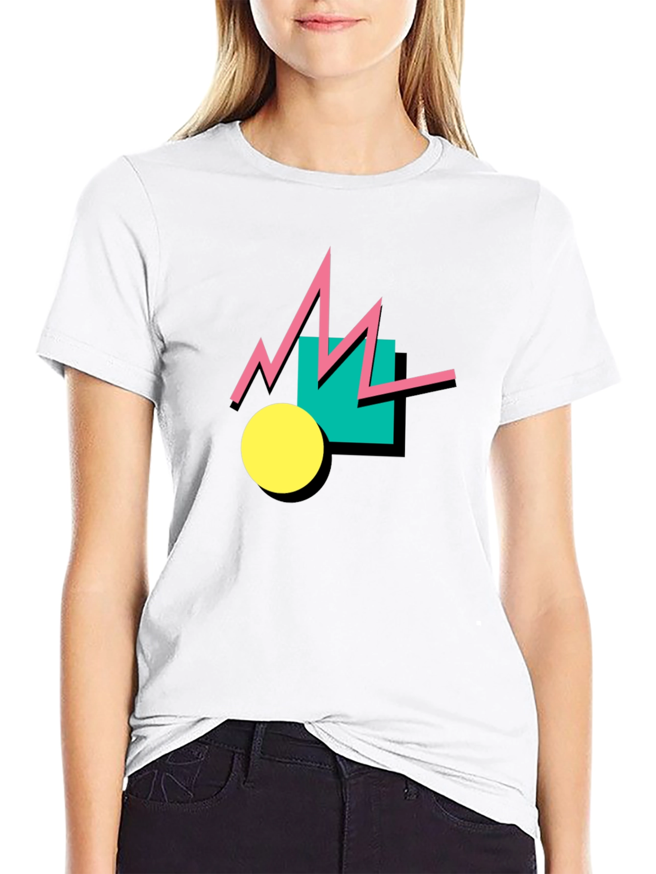 Retro Geometric T-Shirt - 80s Style Graphic Tee
