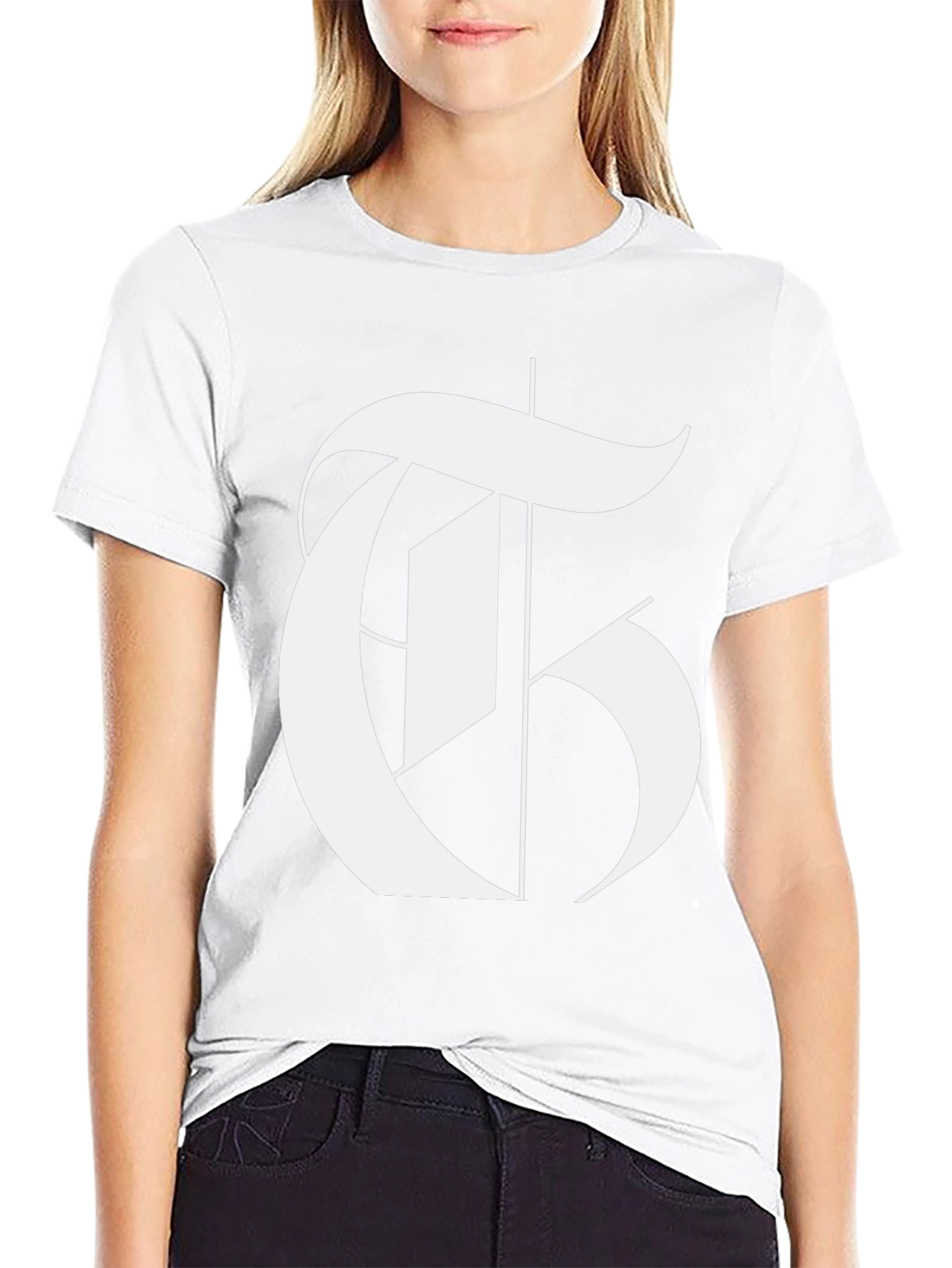 Bold Letter T Graphic Black T-Shirt