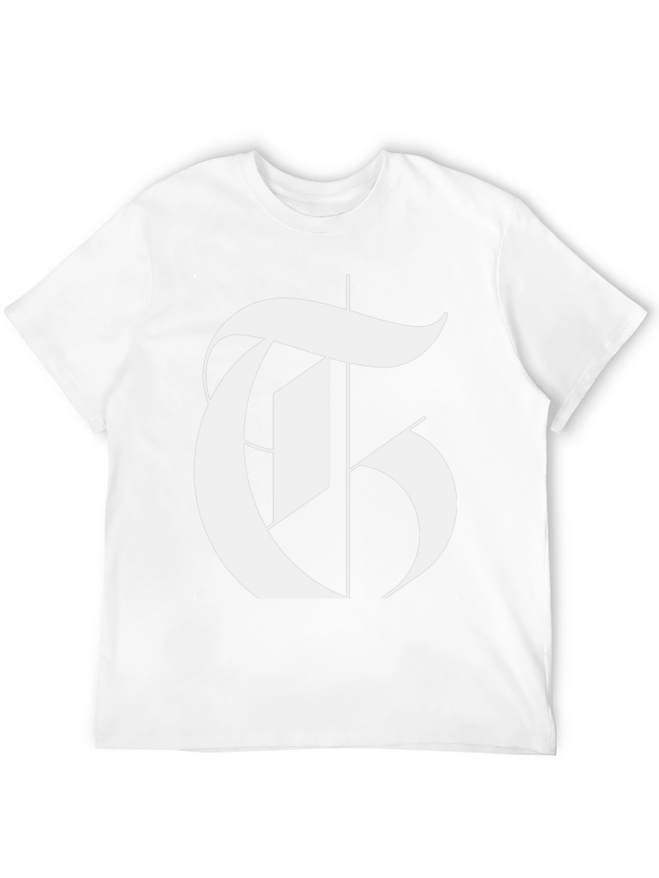 Bold Letter T Graphic Black T-Shirt