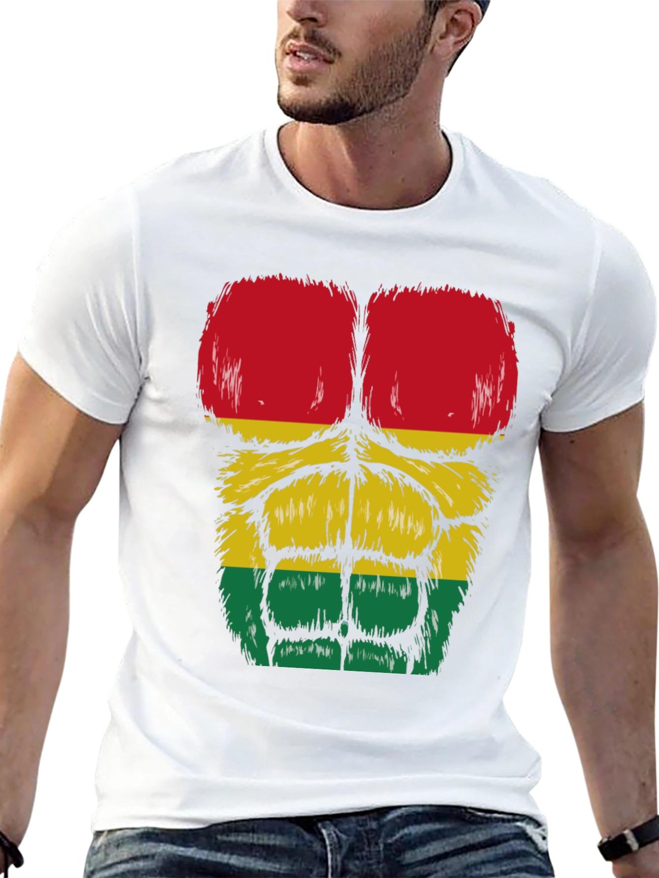 Rasta Gorilla Abs T-Shirt - Funny Graphic Tee