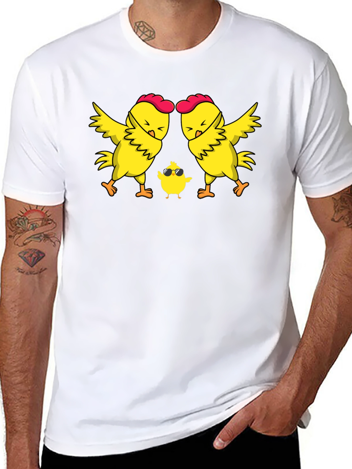 Cool Chicken Family T-Shirt - Dad Mom Chick