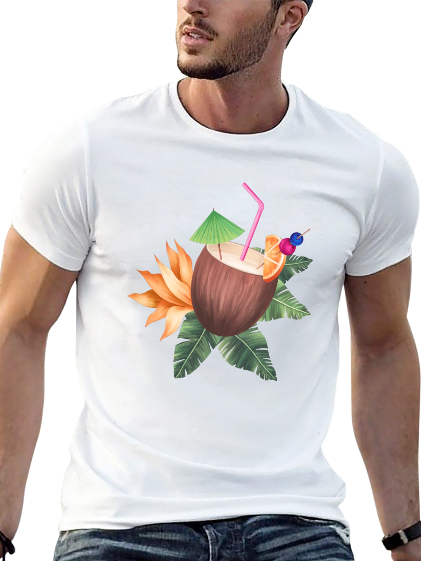 Tropical Coconut Drink Graphic Tee