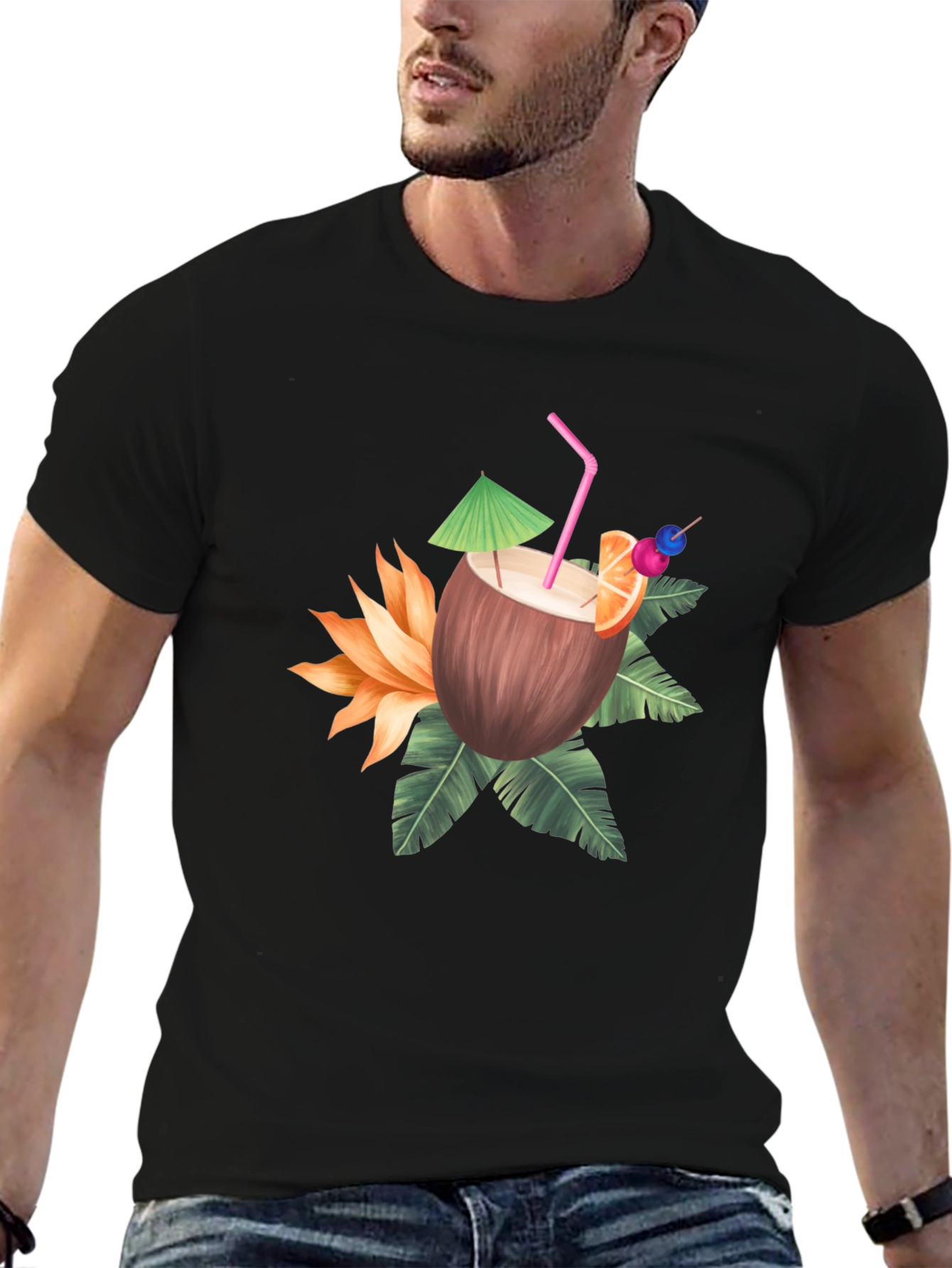 Tropical Coconut Drink Graphic Tee