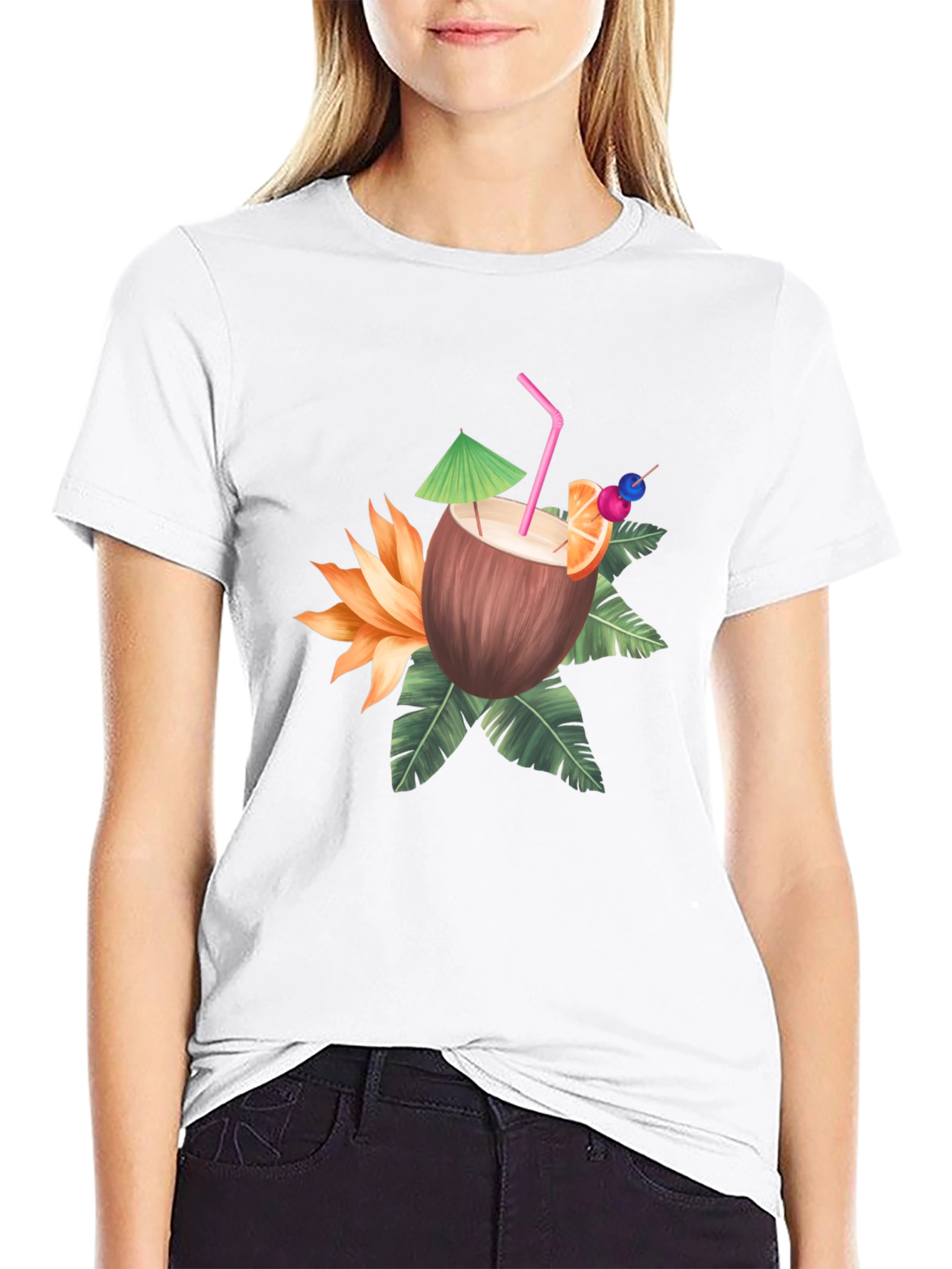Tropical Coconut Drink Graphic Tee