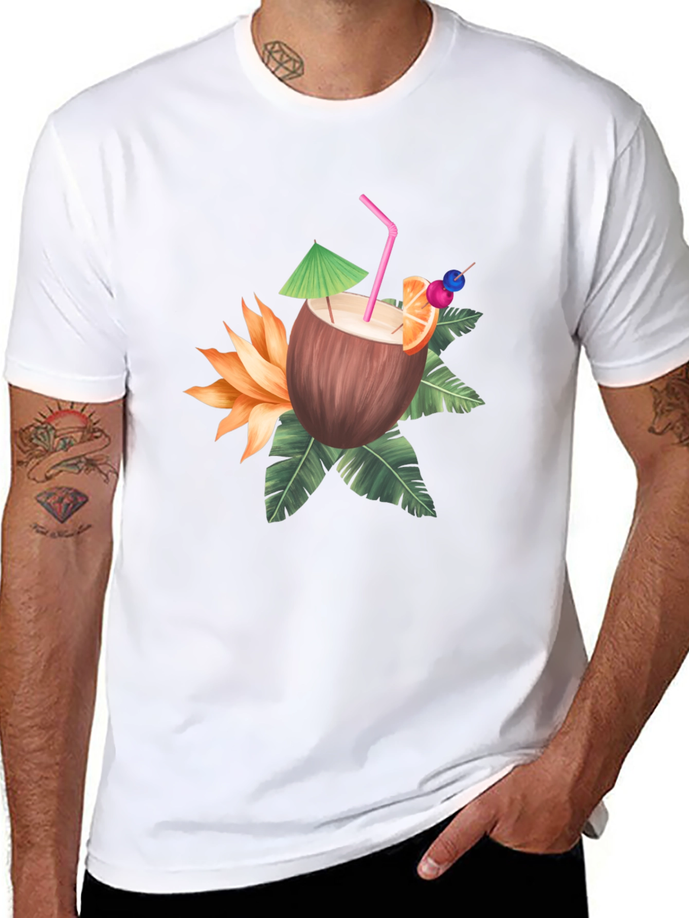 Tropical Coconut Drink Graphic Tee