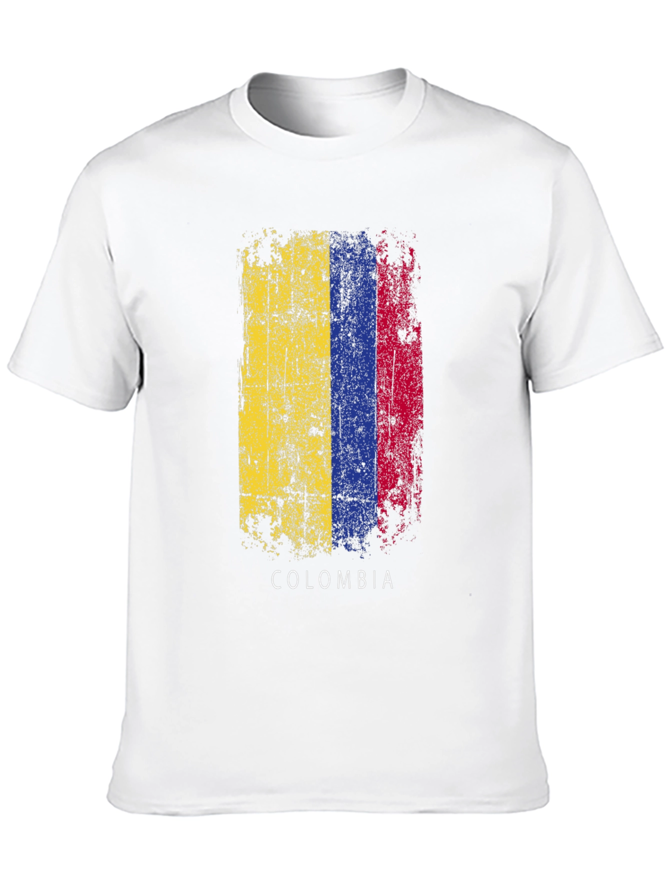 Colombia Flag Distressed Graphic T-Shirt