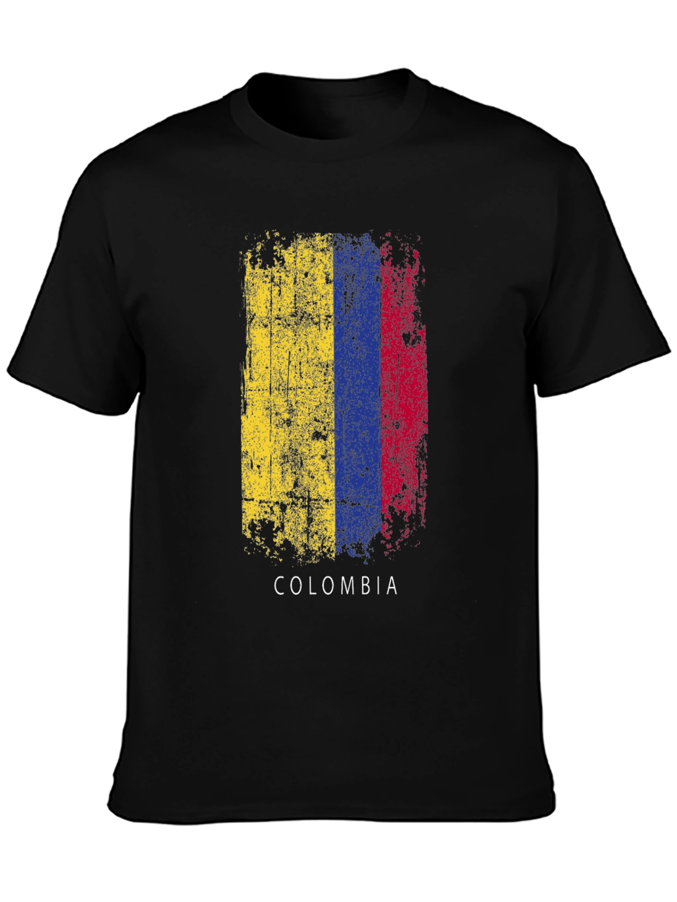 Colombia Flag Distressed Graphic T-Shirt
