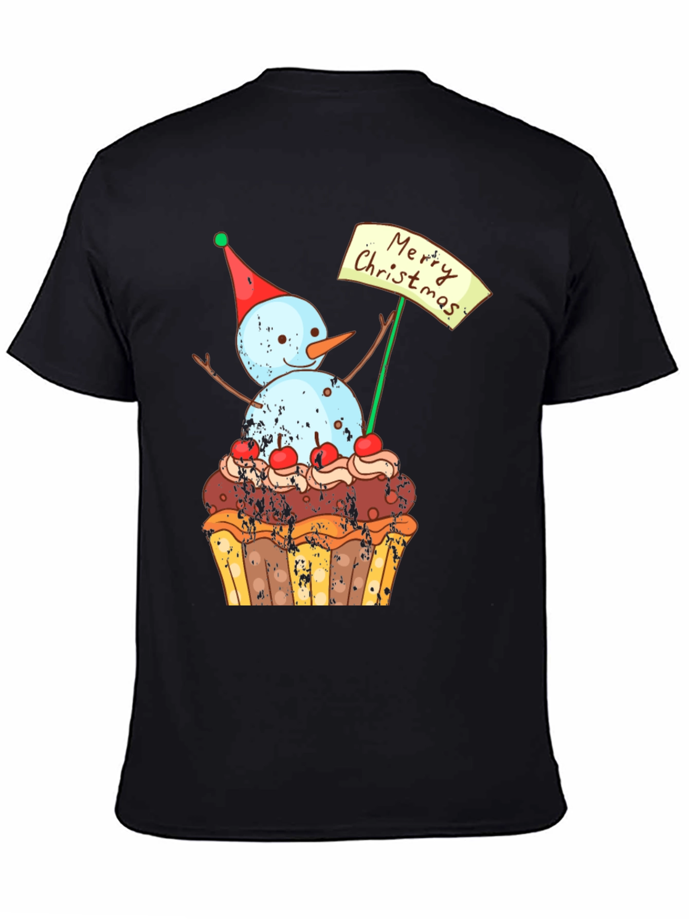 Merry Christmas Snowman Cupcake T-Shirt