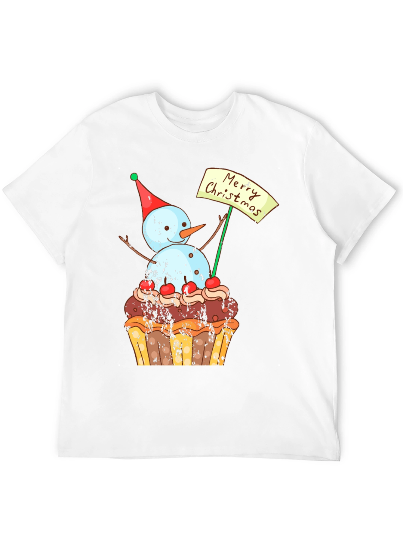 Merry Christmas Snowman Cupcake T-Shirt