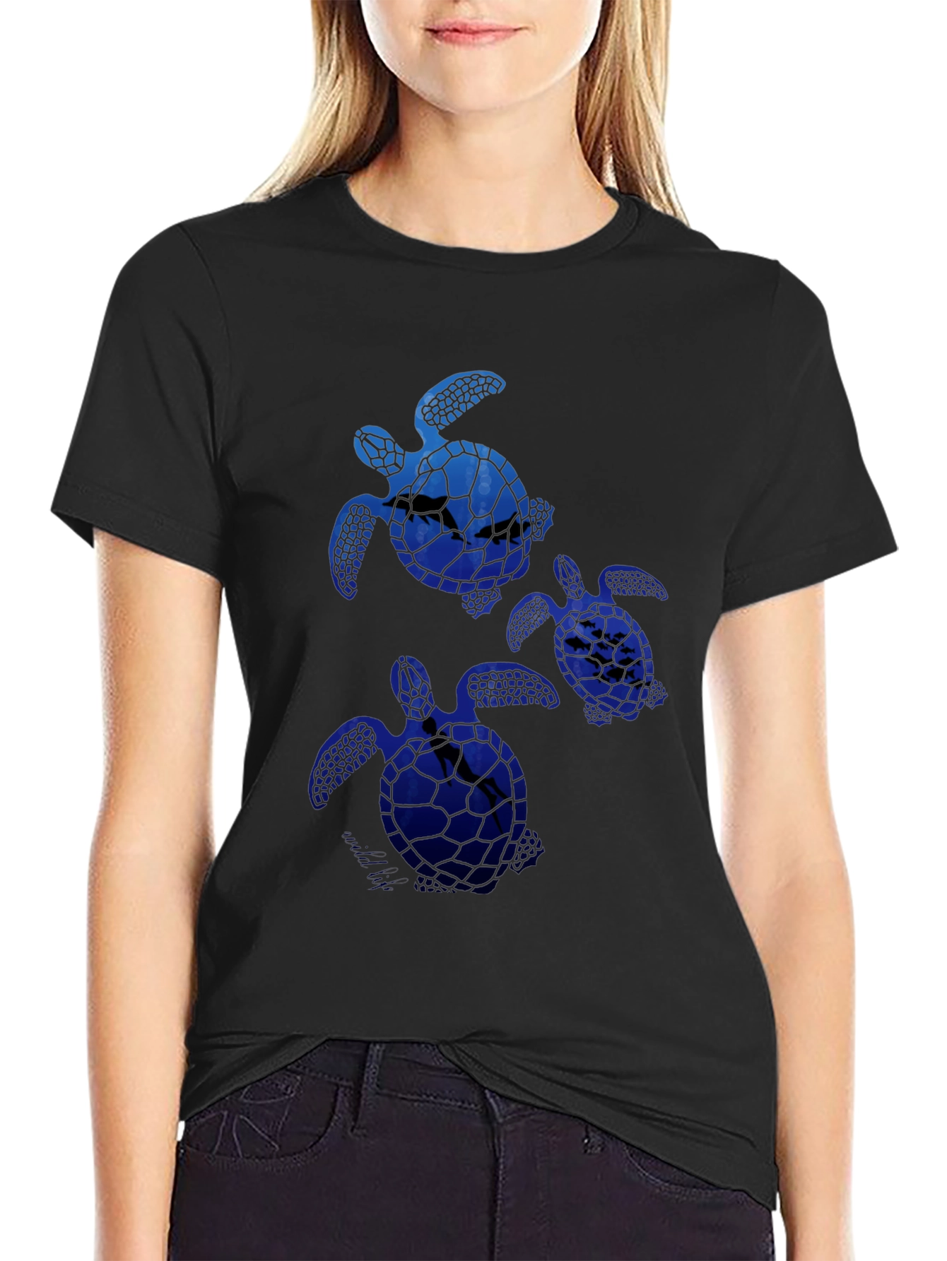 Sea Turtle Graphic Tee - Mens Black T-Shirt
