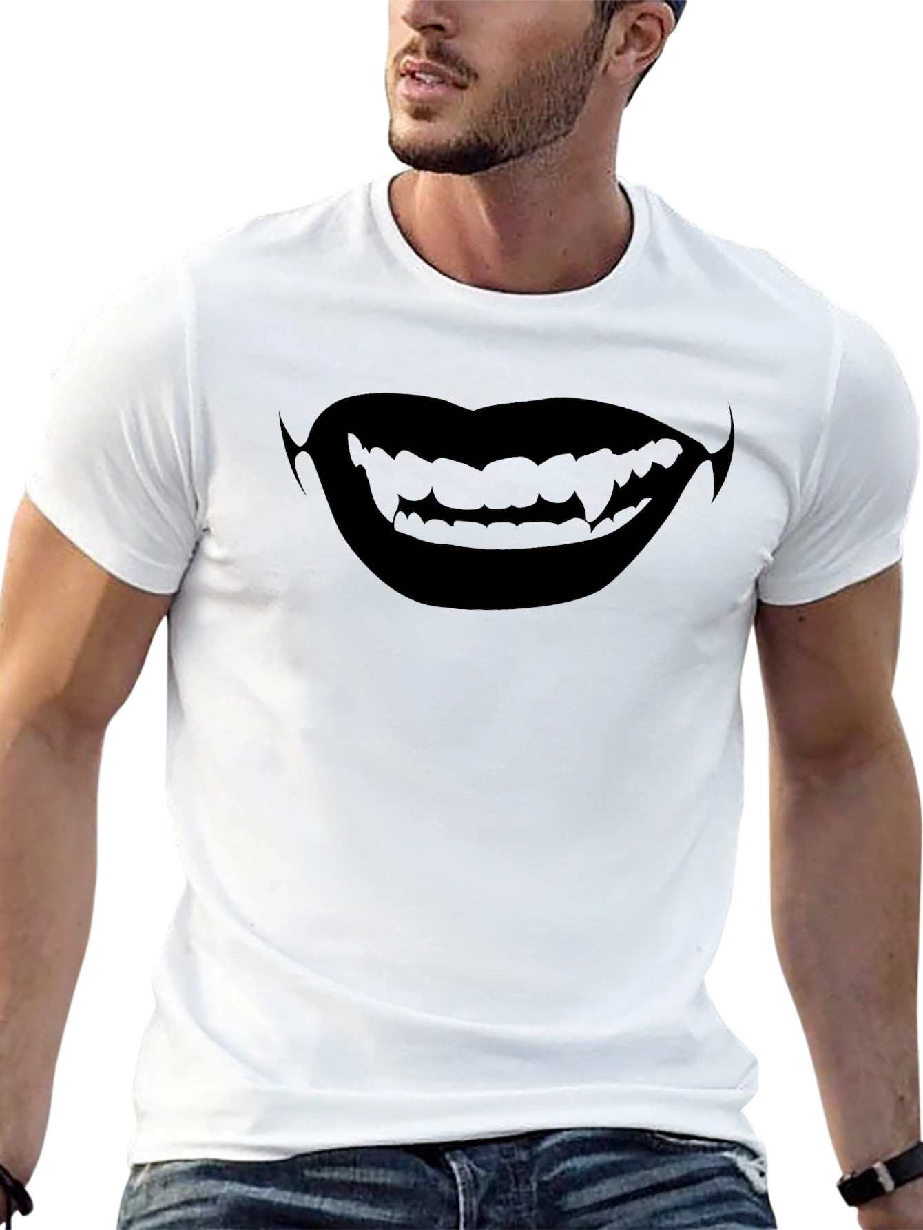 Vampire Smile Graphic T-Shirt - Halloween Ready