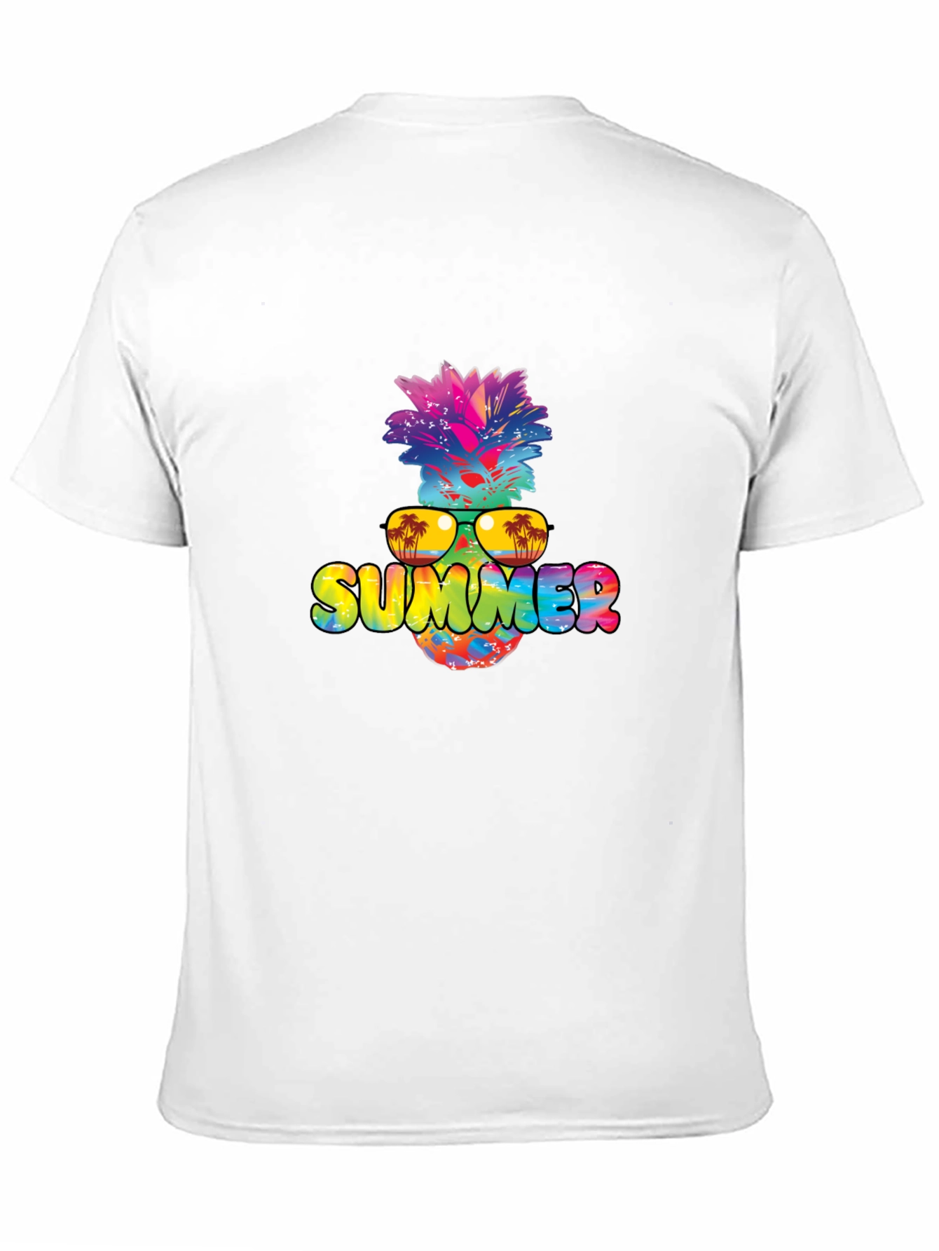 Summer Pineapple Graphic Print Black T-Shirt