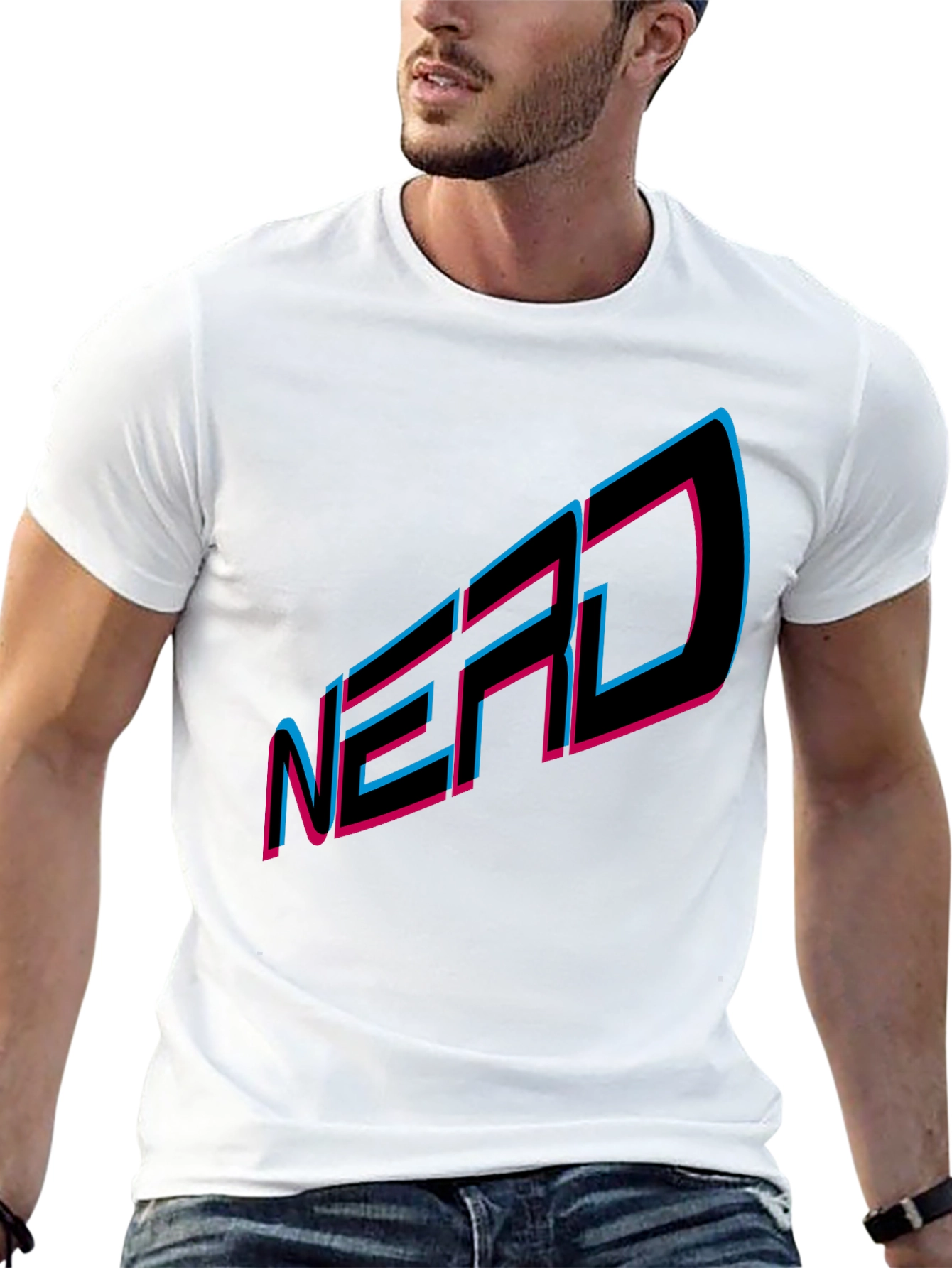 NERD Graphic Tee - Black Cotton Blend T-Shirt