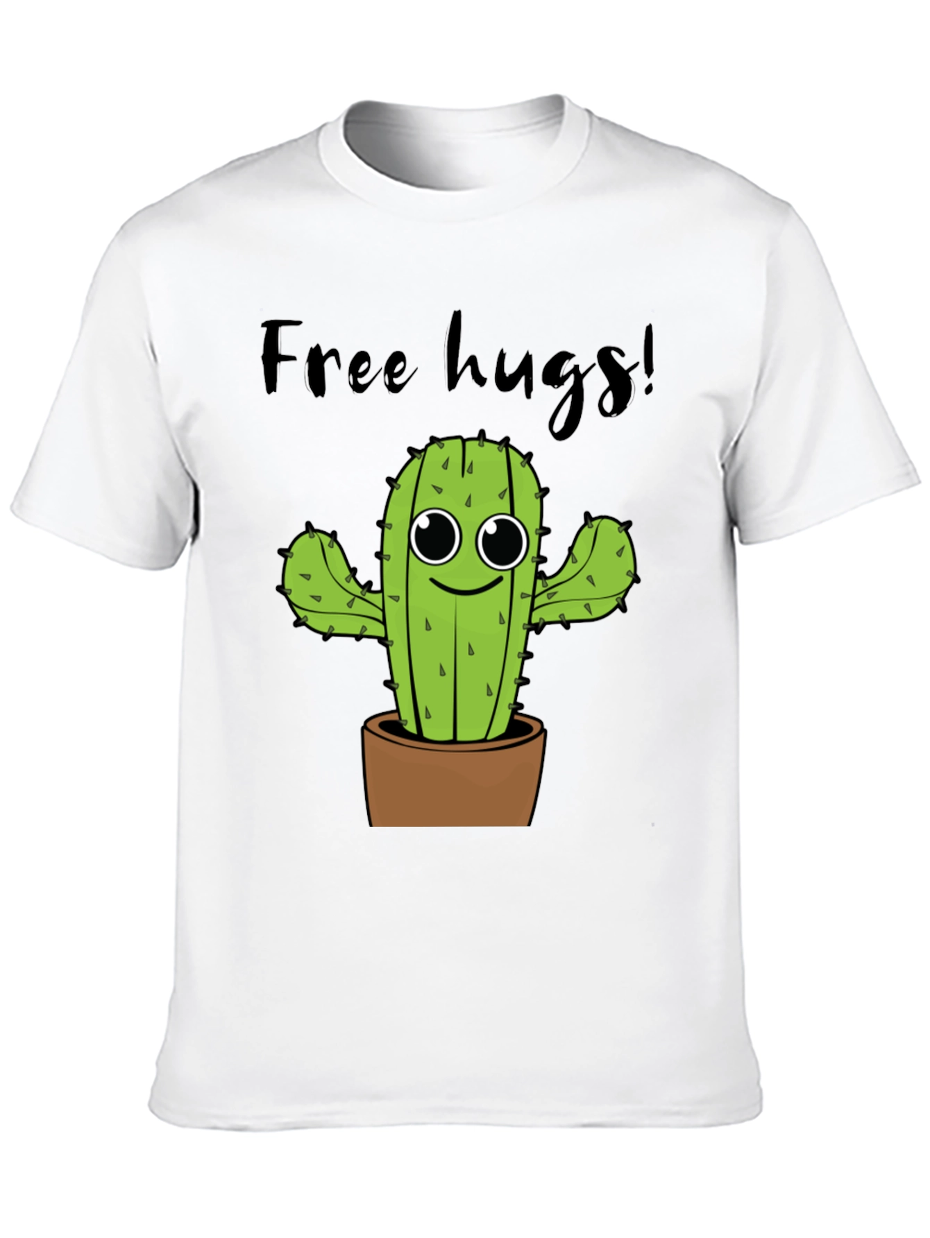 Free Hugs Cactus Graphic Tee - Soft Cotton Shirt