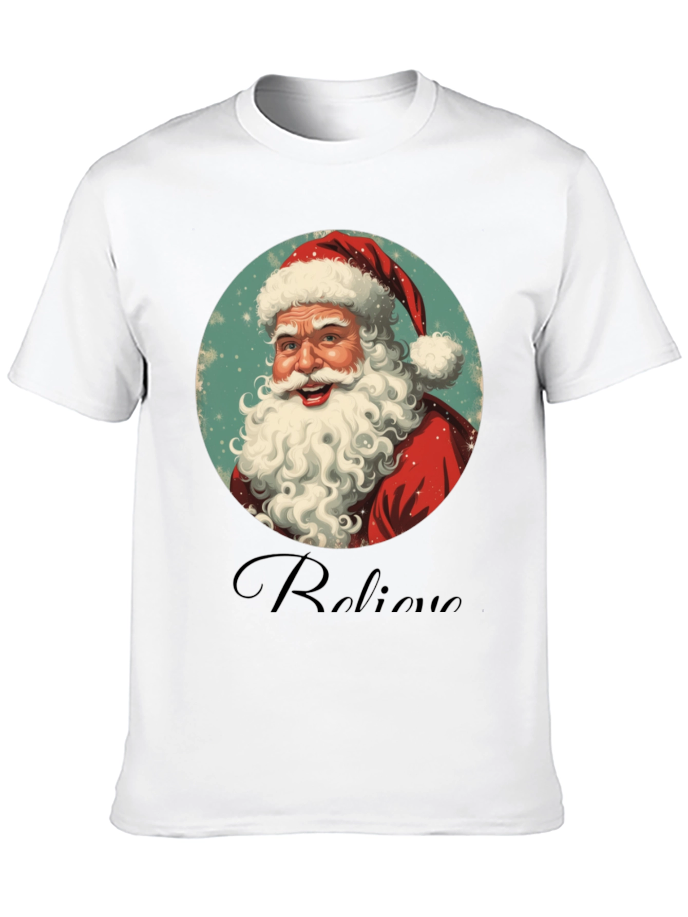 Believe Santa Graphic Tee - Black
