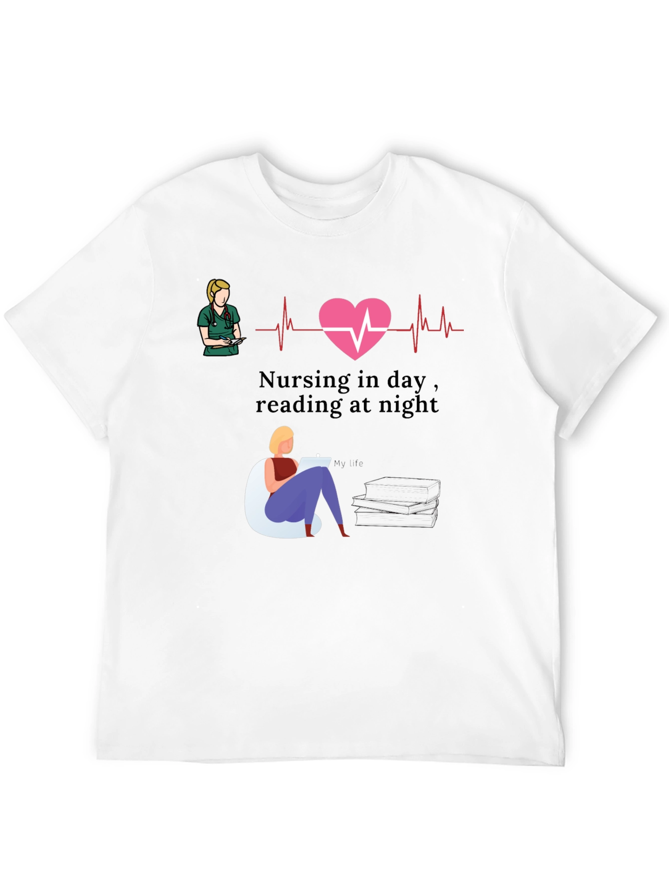 Nursing Day Reading Night T-Shirt Nurse Gift