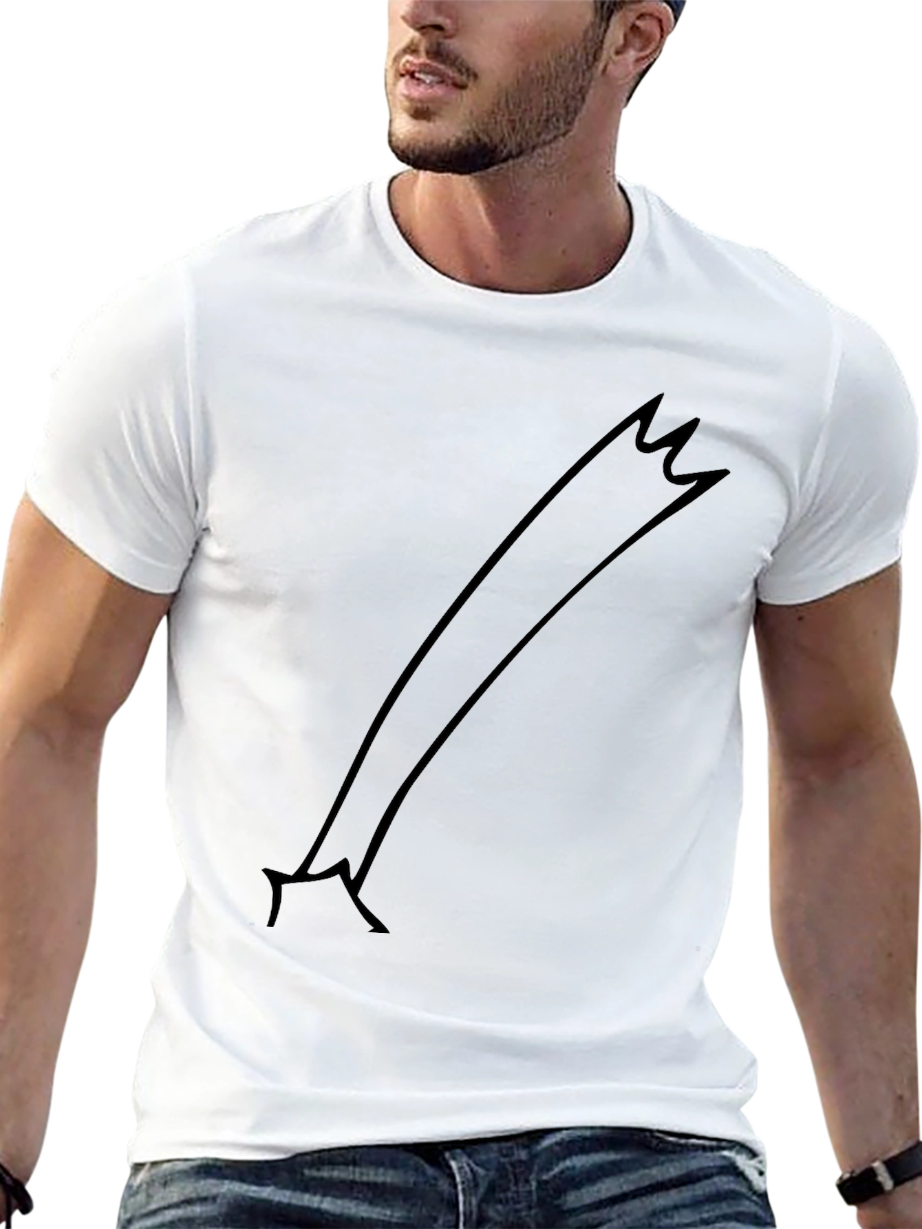 Minimalist Black T-Shirt with Comet Graphic