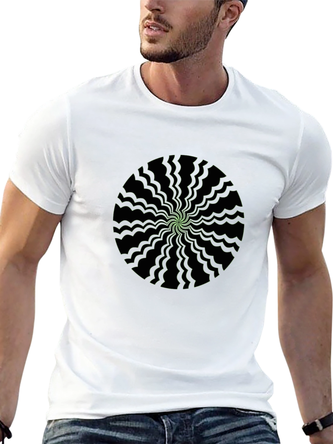 Psychedelic Graphic Print Mens Black T-Shirt