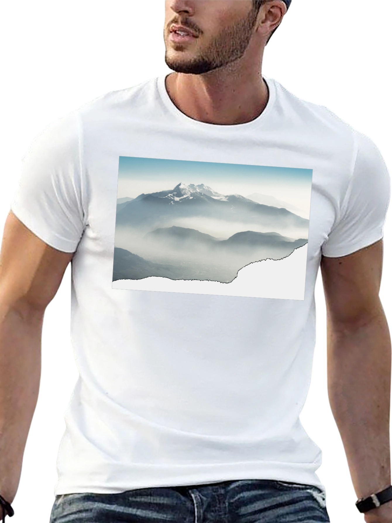 Mountains Graphic Black T-Shirt