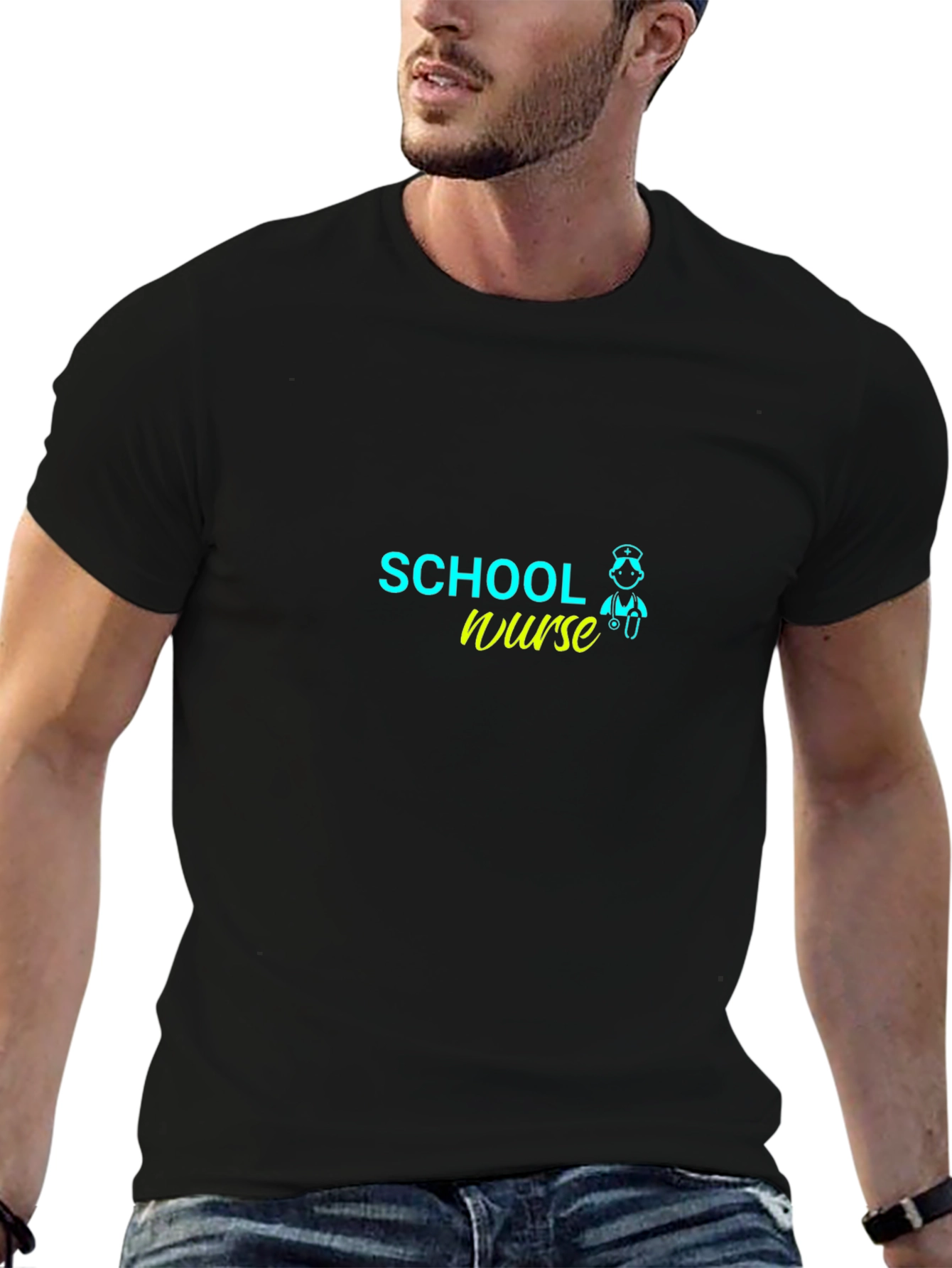 School Nurse T-Shirt - Black Cotton Tee