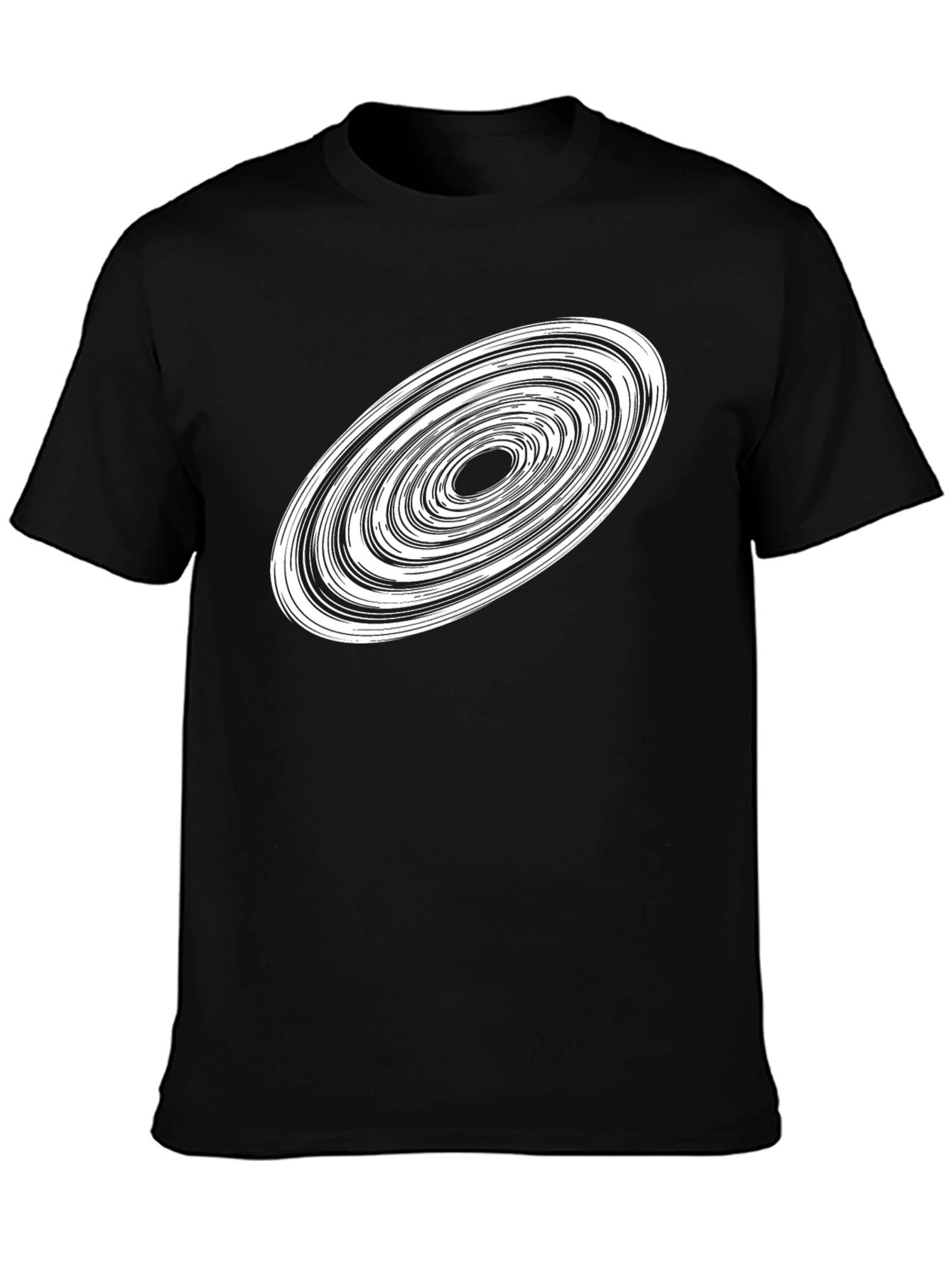 Abstract Vortex Graphic T-Shirt - Black