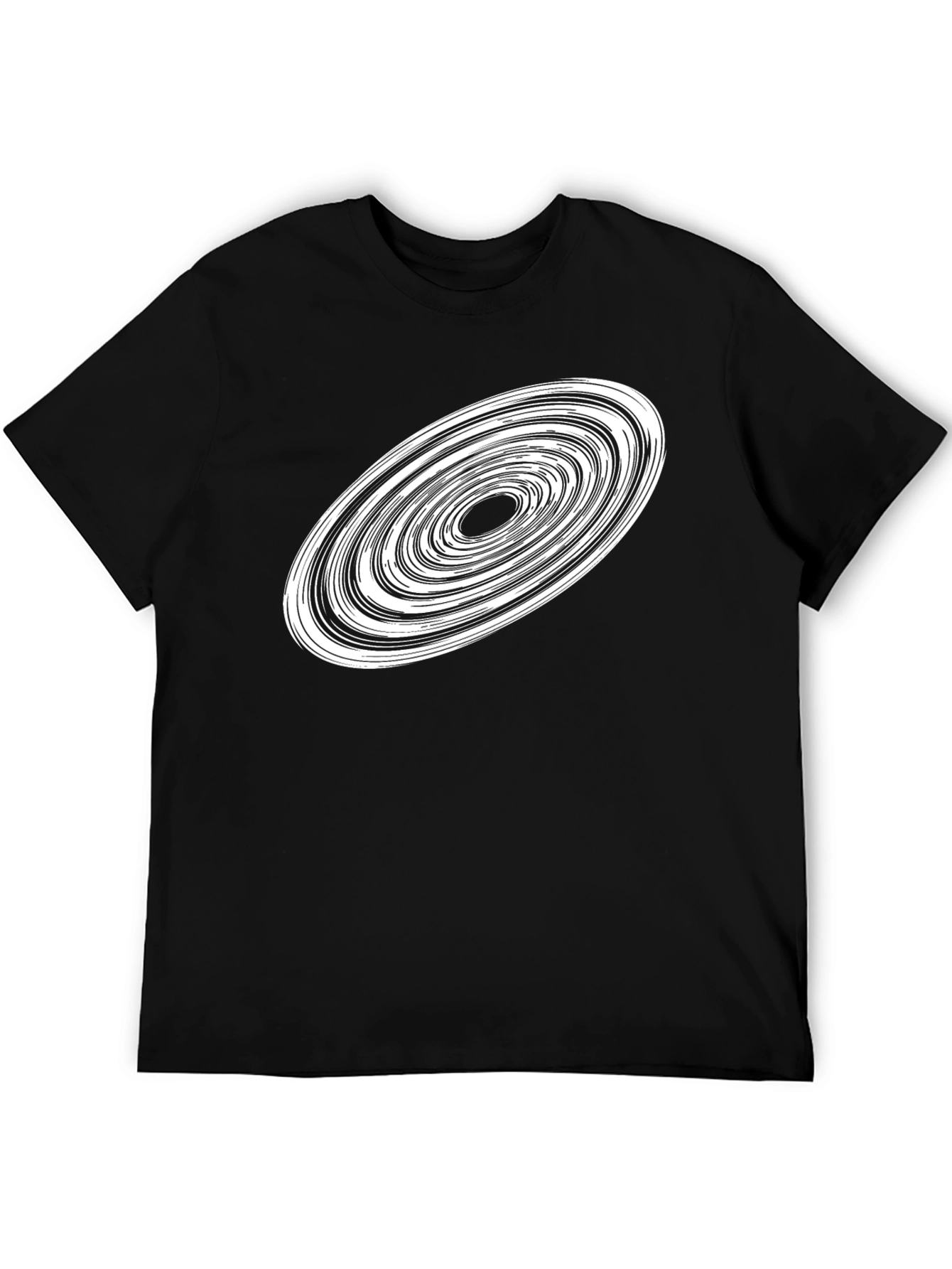 Abstract Vortex Graphic T-Shirt - Black