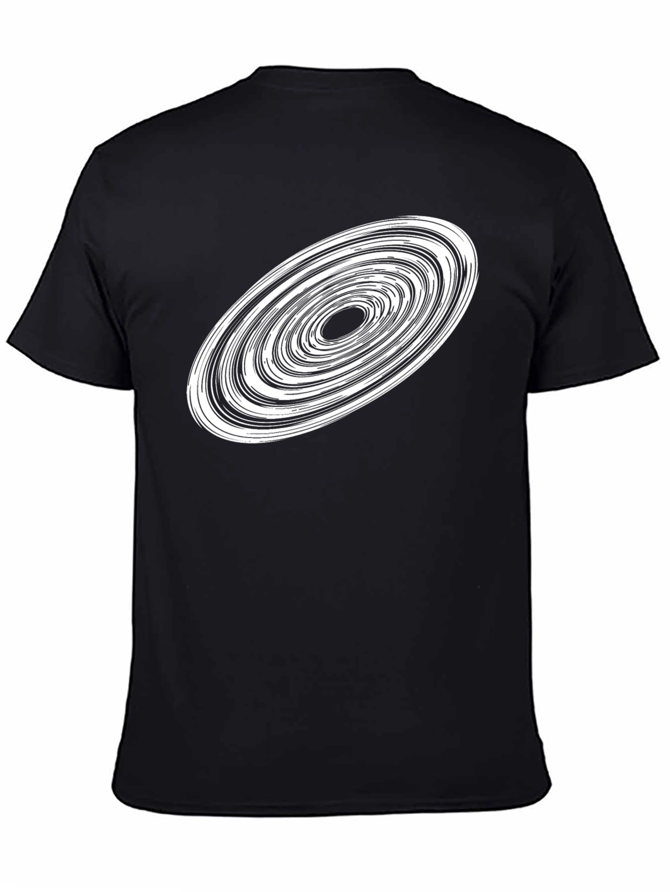 Abstract Vortex Graphic T-Shirt - Black