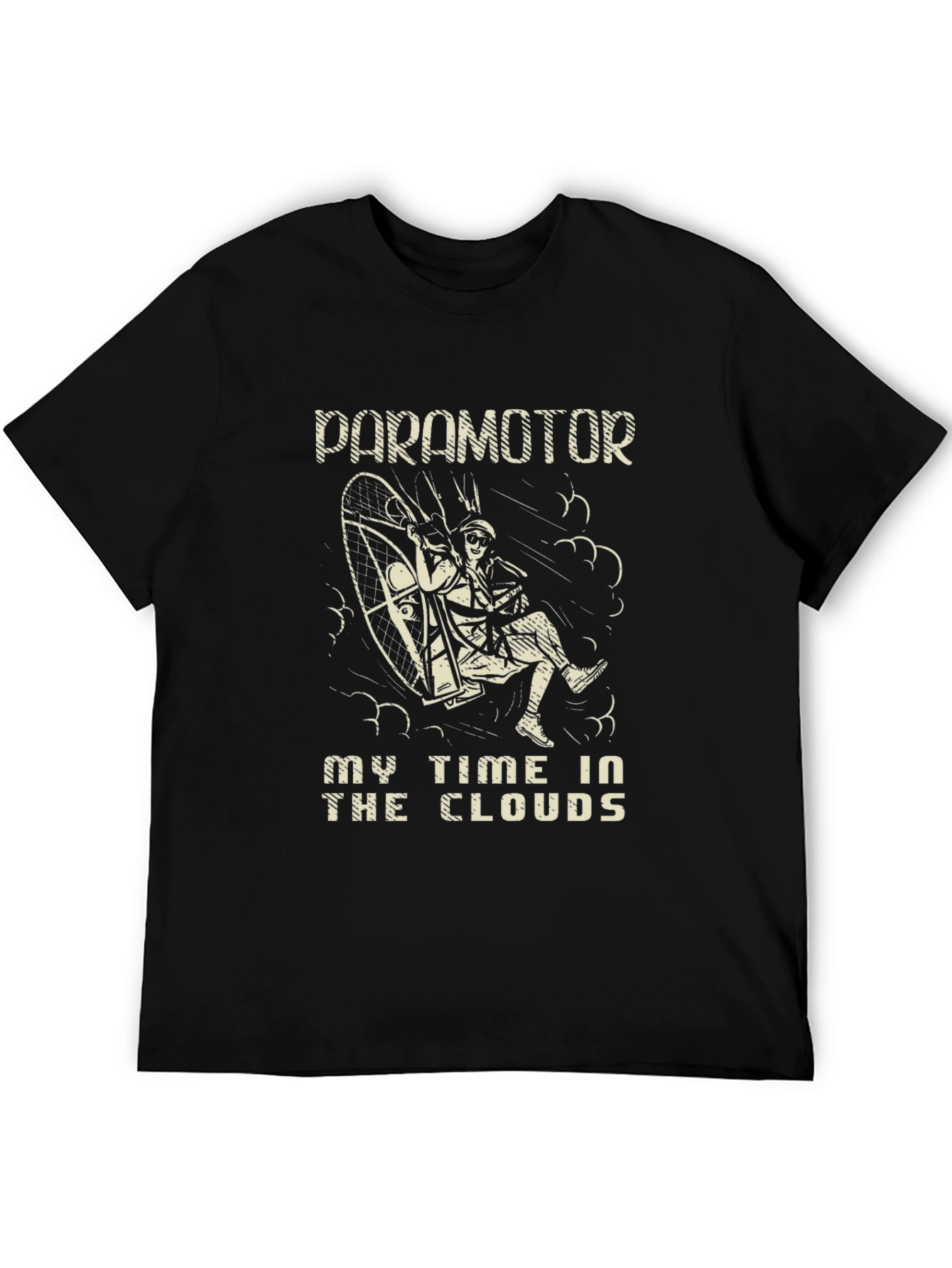 Paramotor Time In The Clouds Black T-Shirt