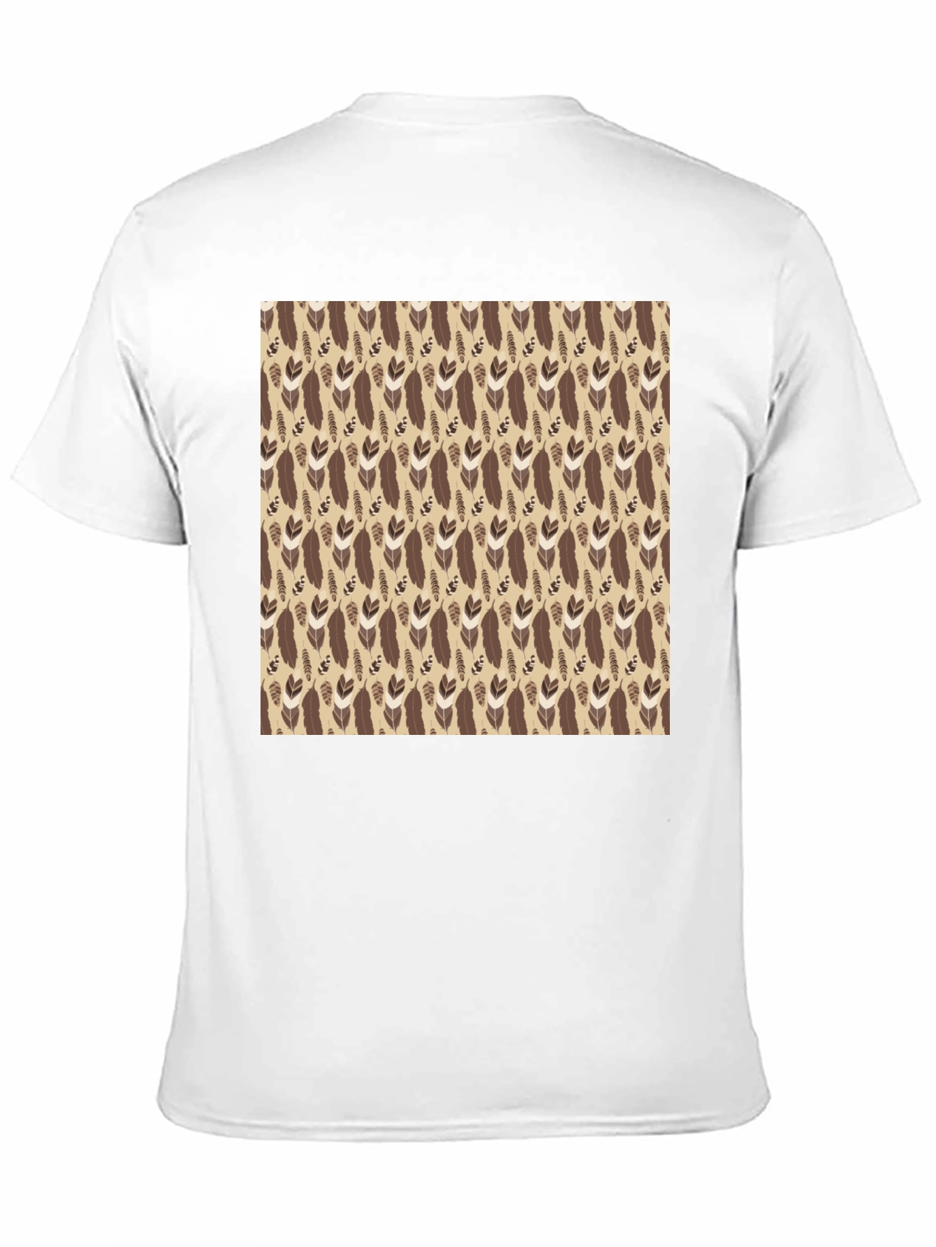 Tribal Feather Print Crew Neck T-Shirt