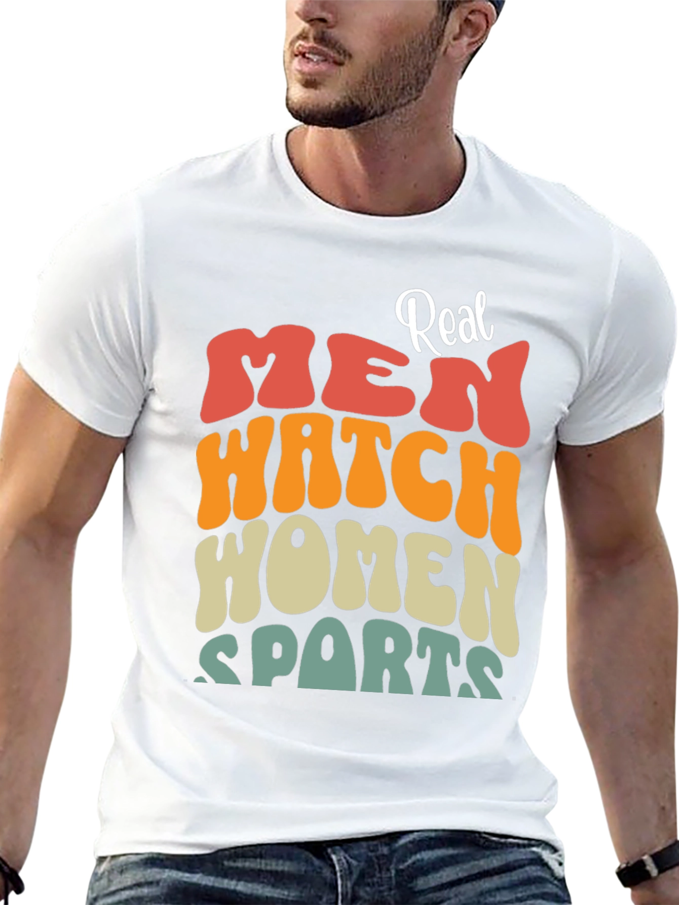 Real Men Watch Women Sports Black T-Shirt