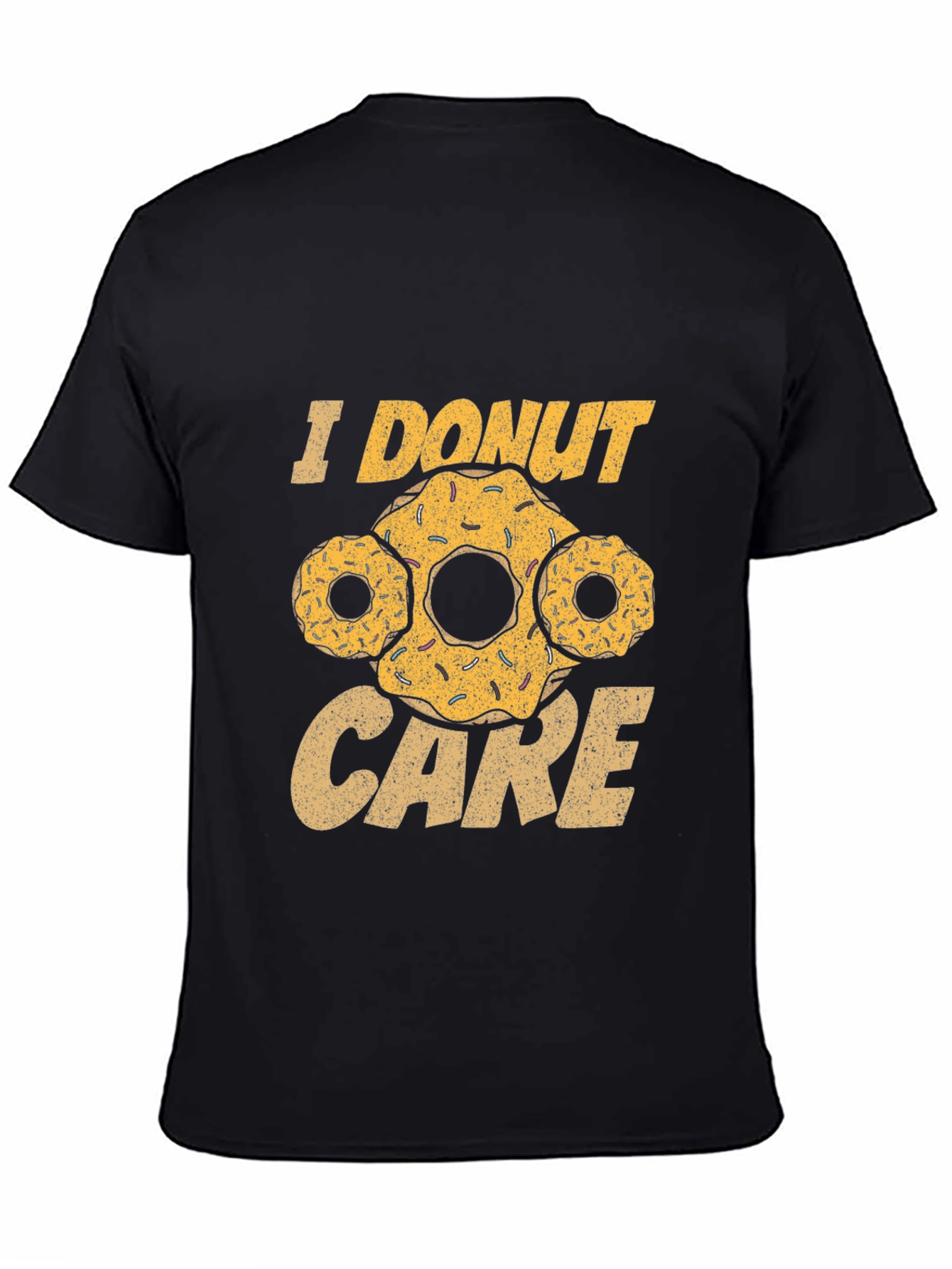 I Donut Care Black Graphic T-Shirt