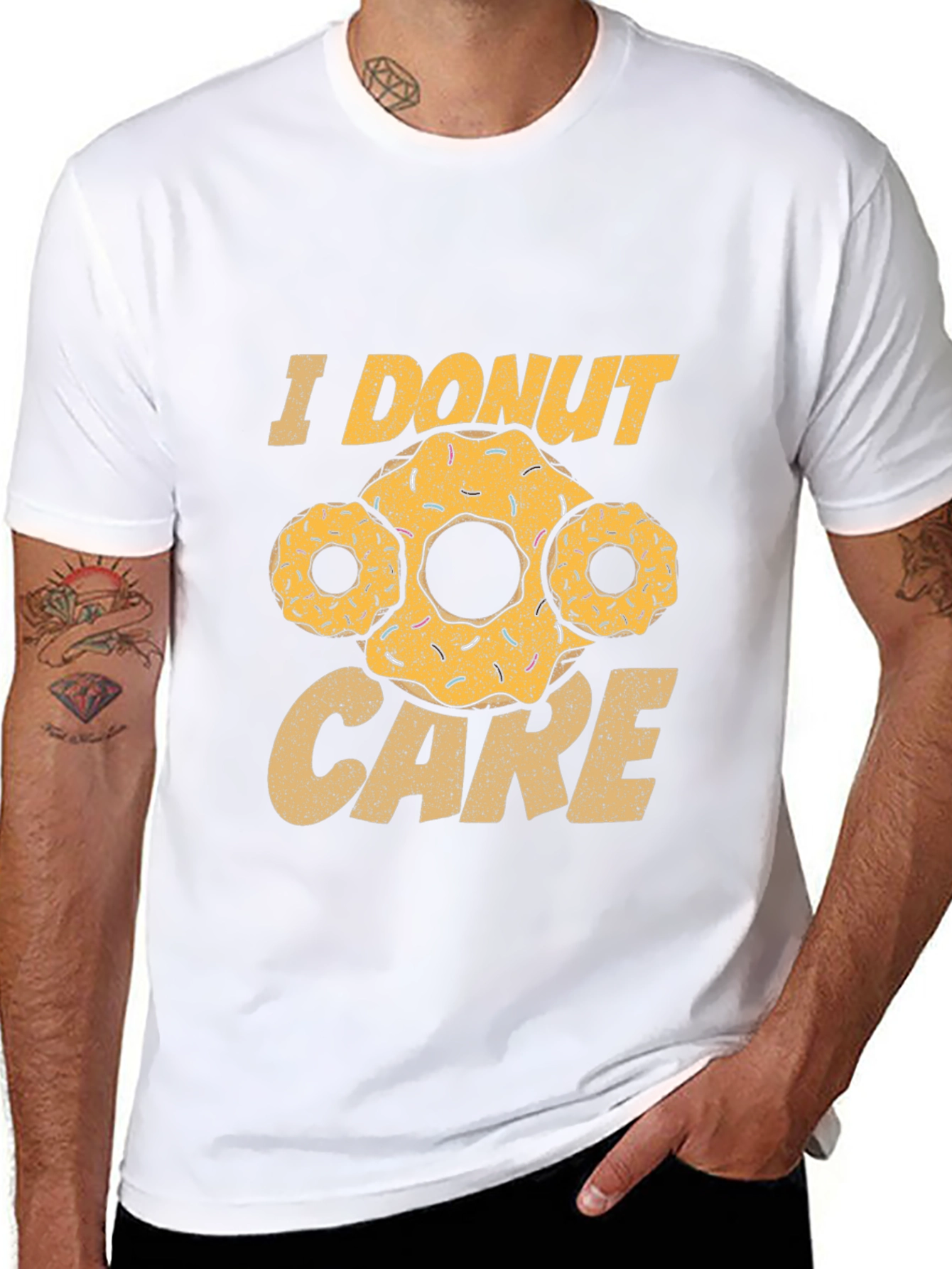I Donut Care Black Graphic T-Shirt